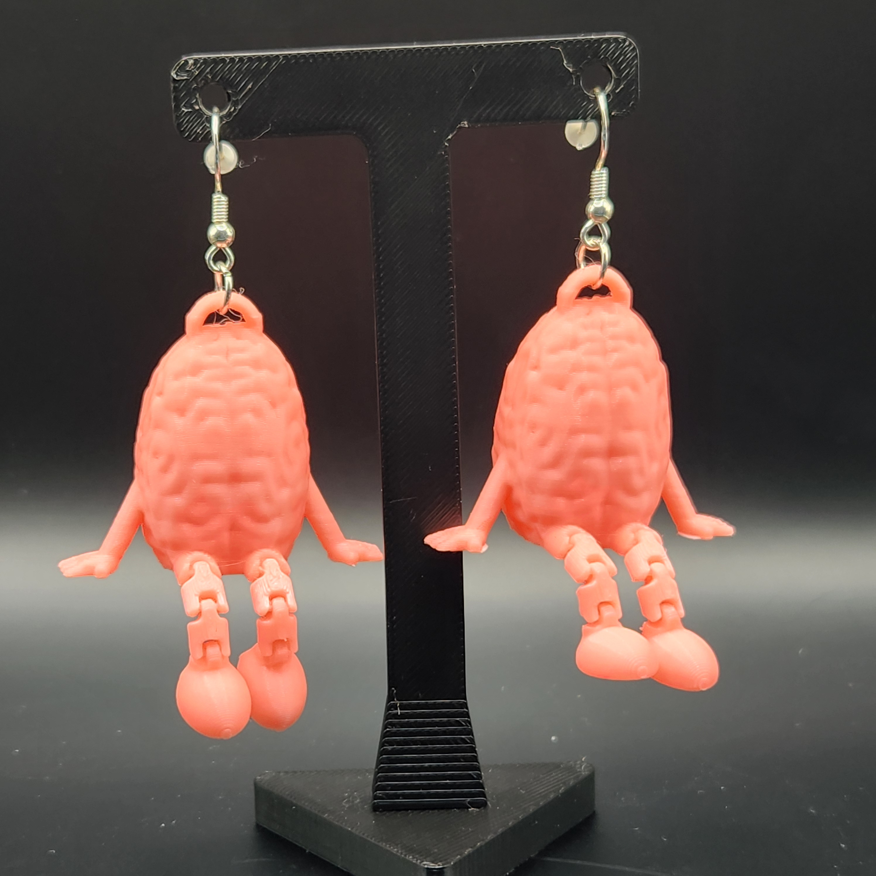 Funky Glow in the Dark Brain Earrings