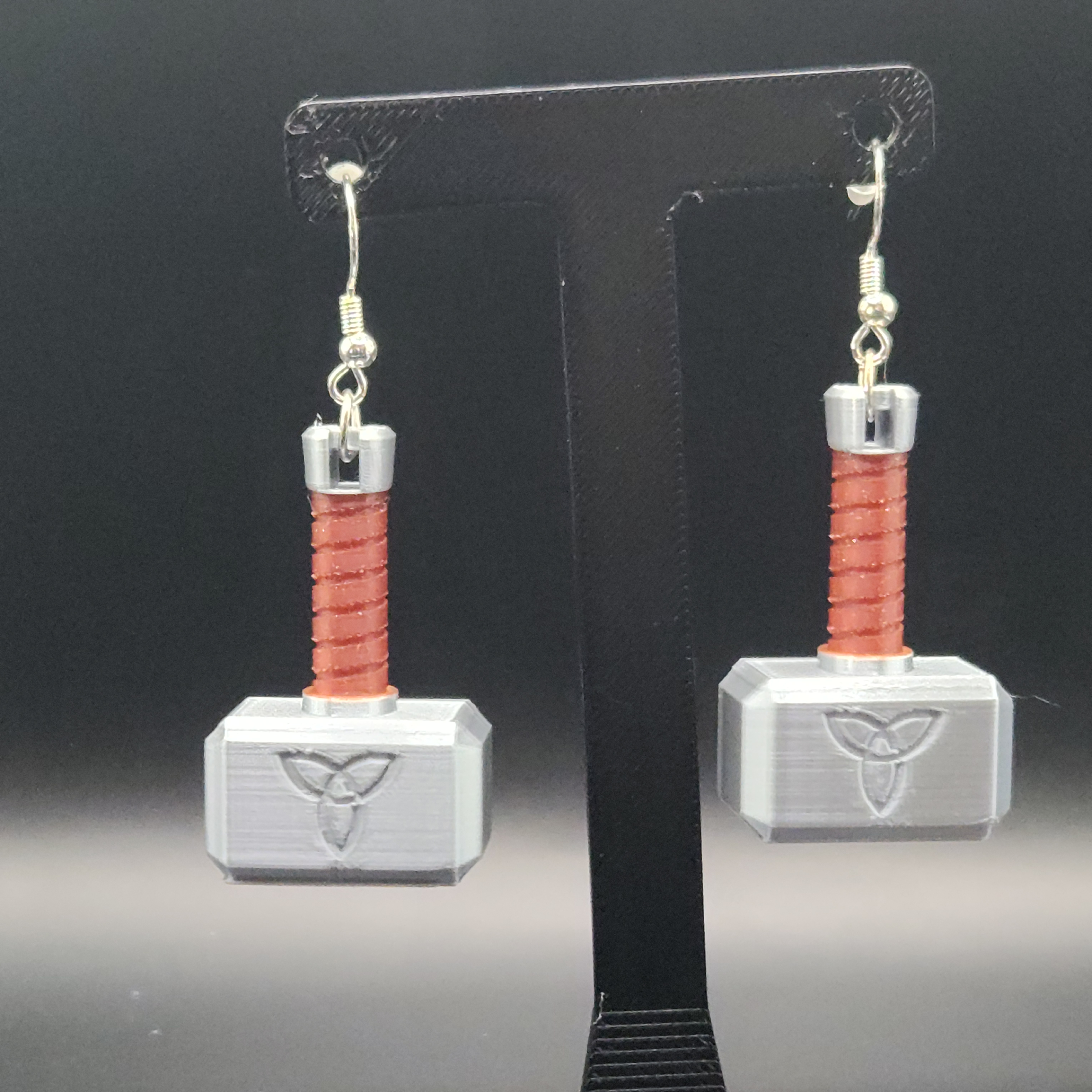 Thor's Hammer Mjolnir 3D Printed Earrings