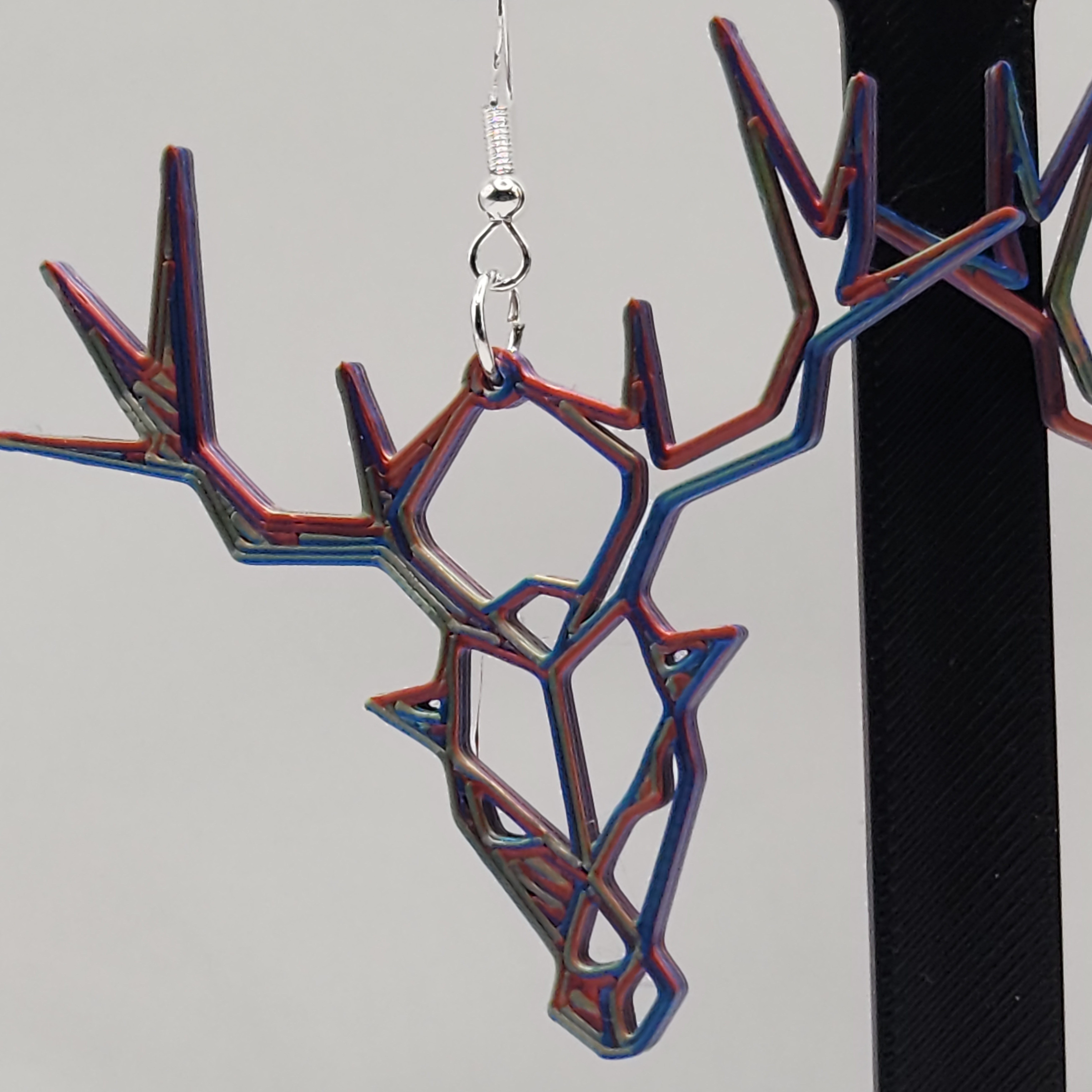 Geometric Deer Earrings