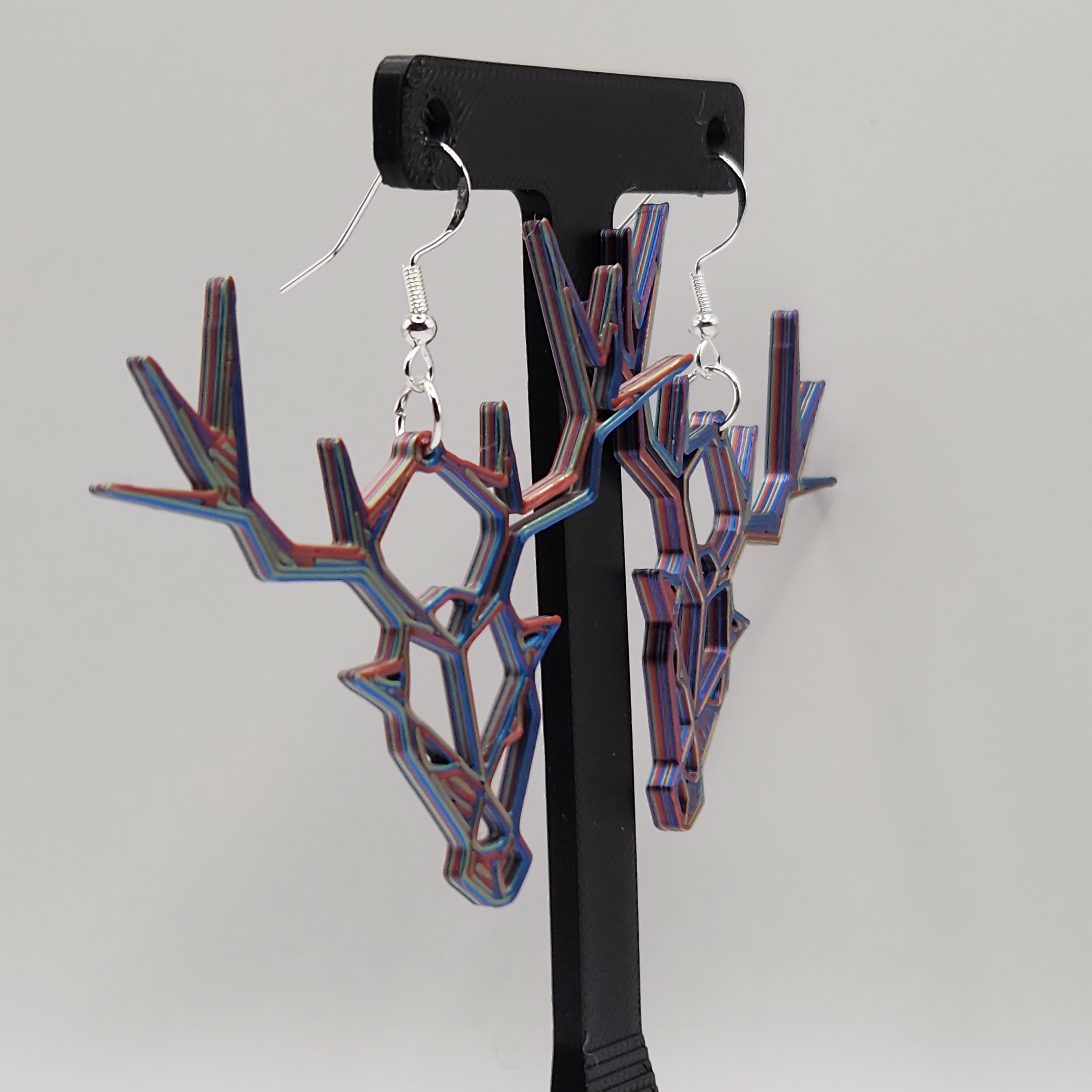 Geometric Deer Earrings