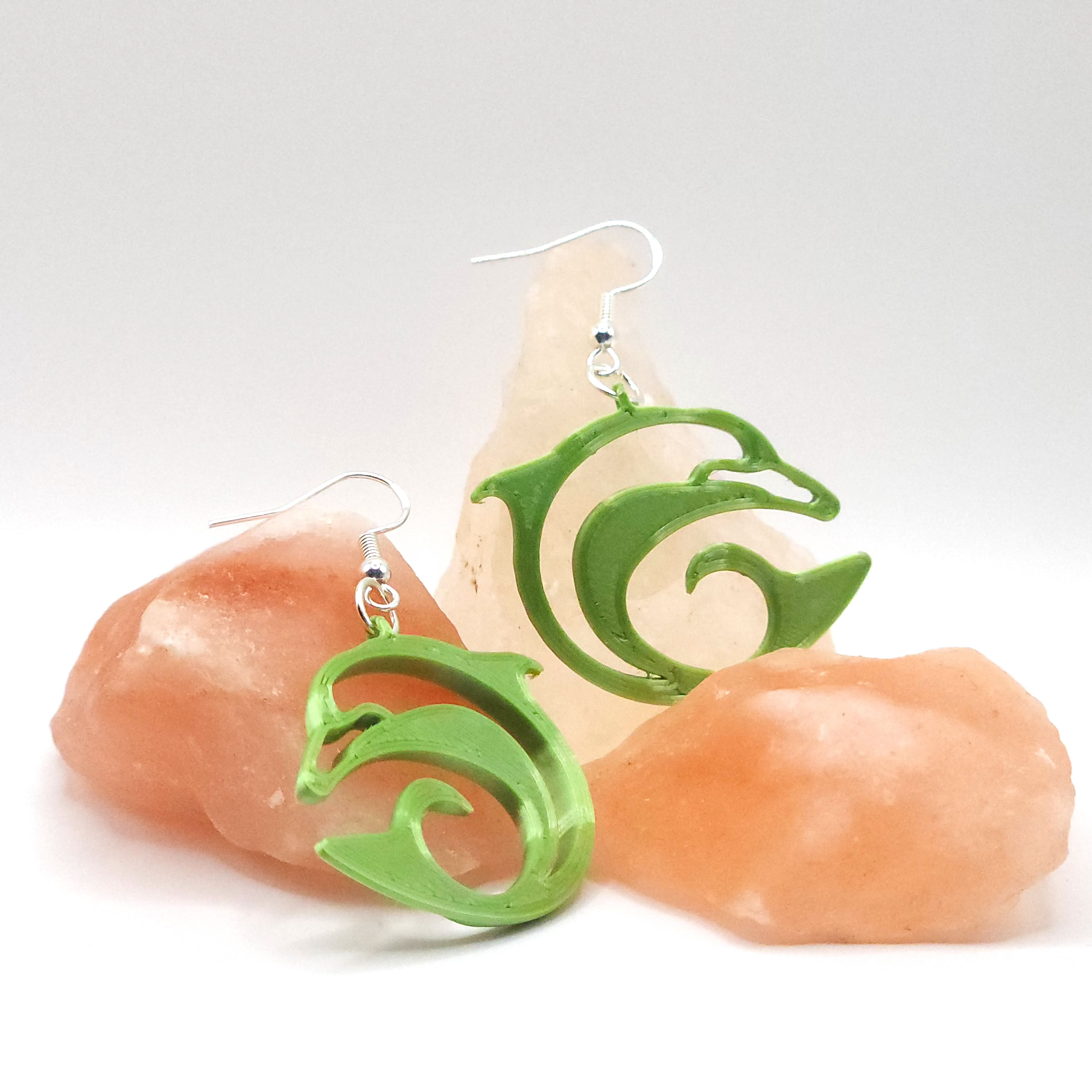 Green Dolphin Earrings