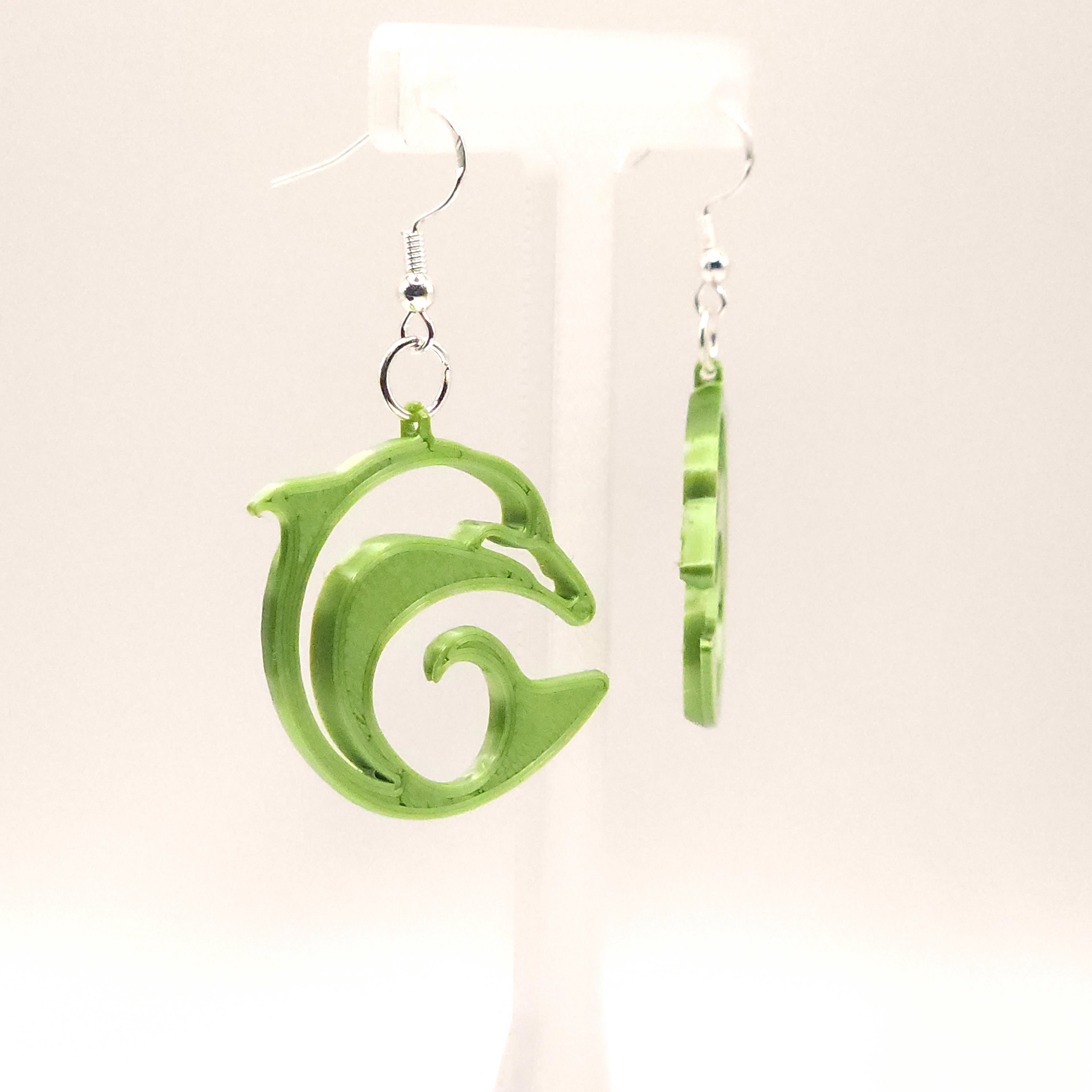 Green Dolphin Earrings