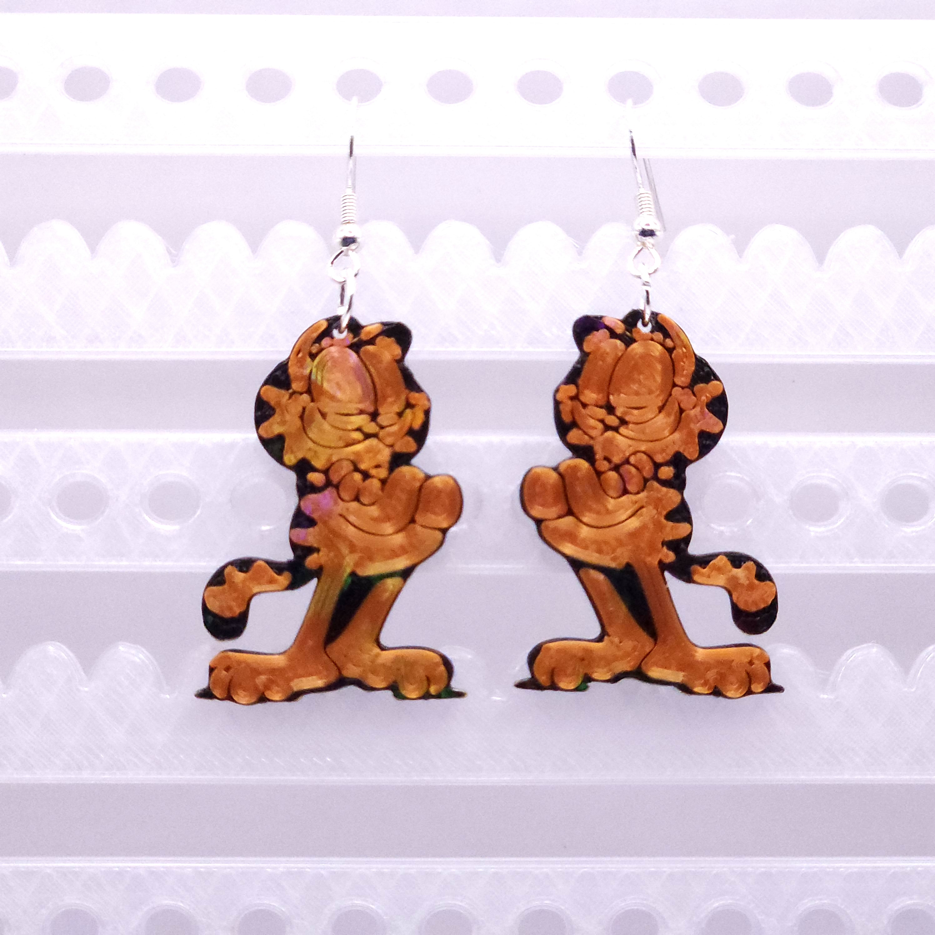 Hologram Garfield Earrings