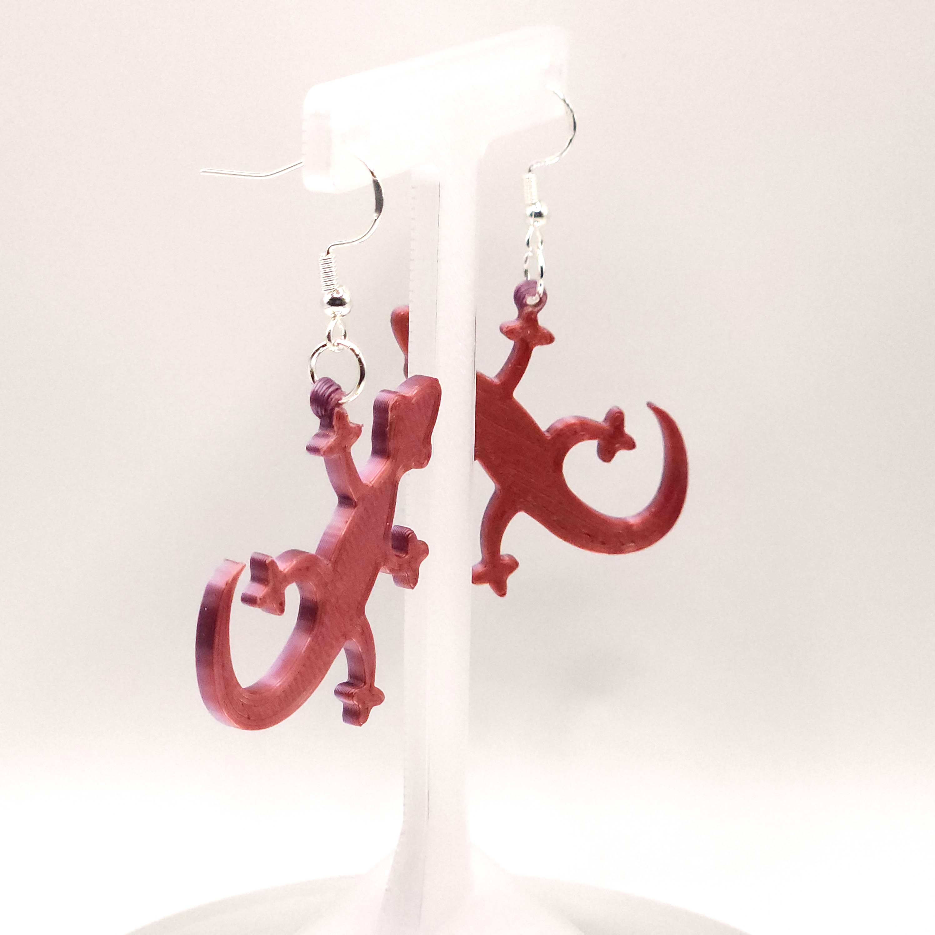 Hologram Lizard-shaped earrings