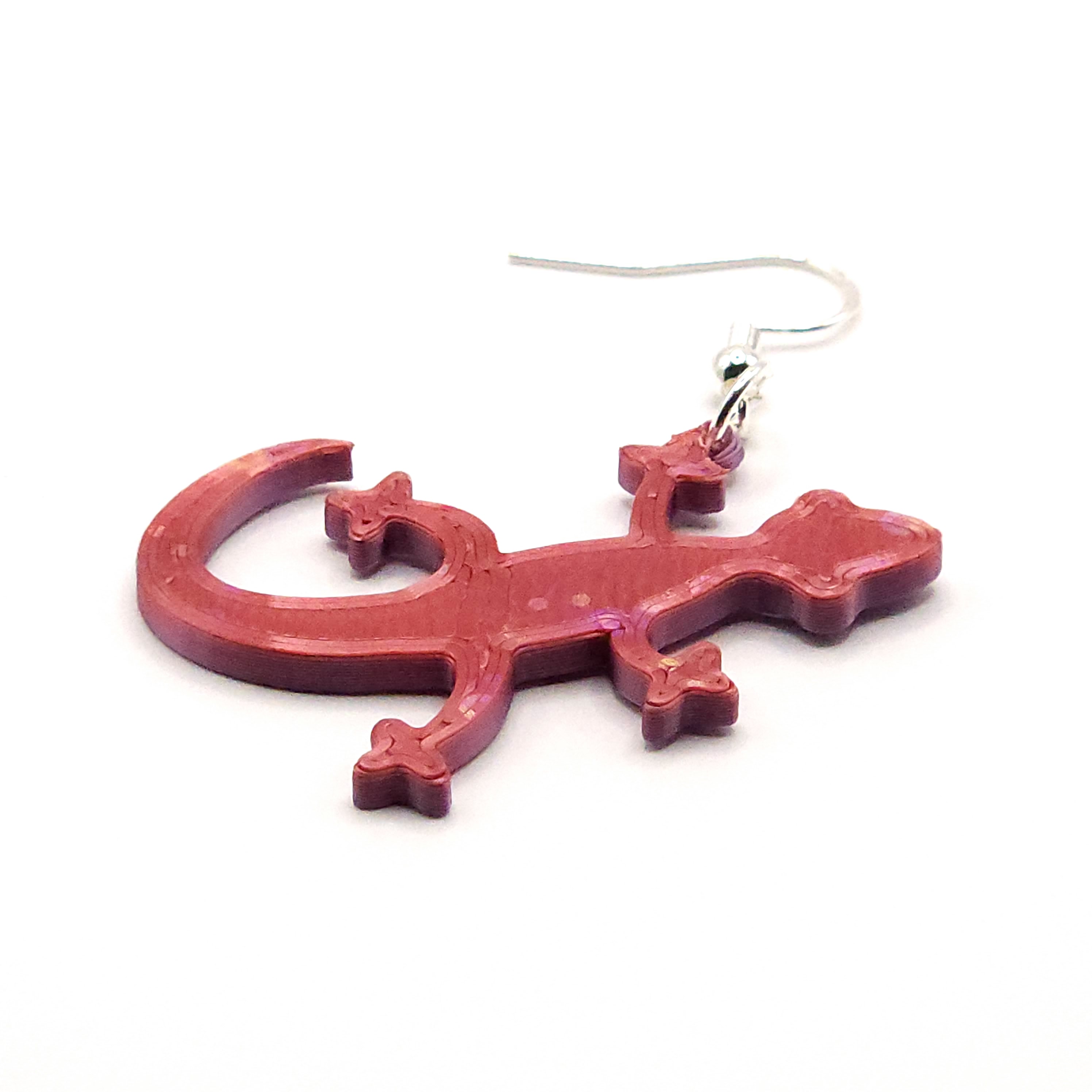 Hologram Lizard-shaped earrings