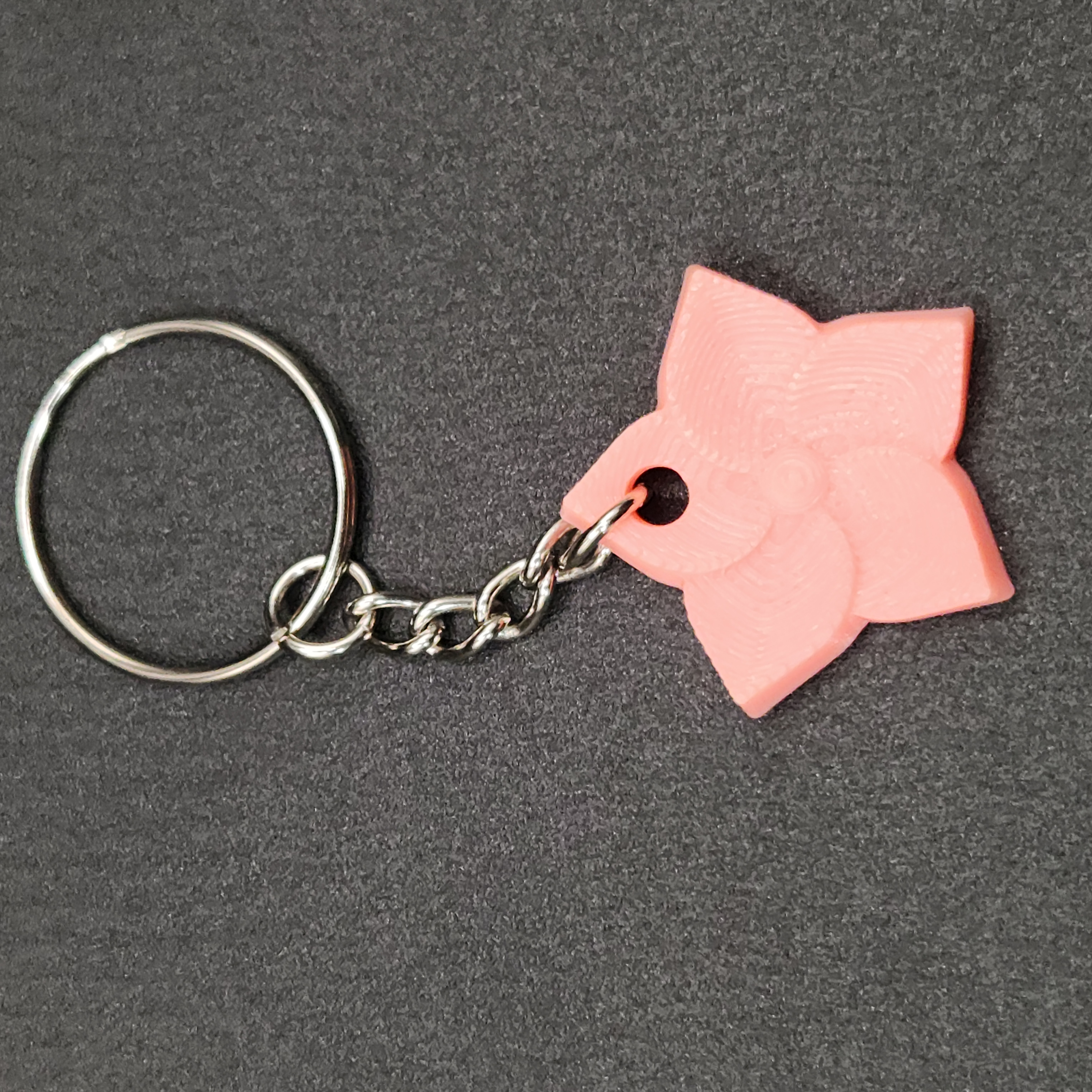 Pink to Orange Glow in the Dark Flower Keychain