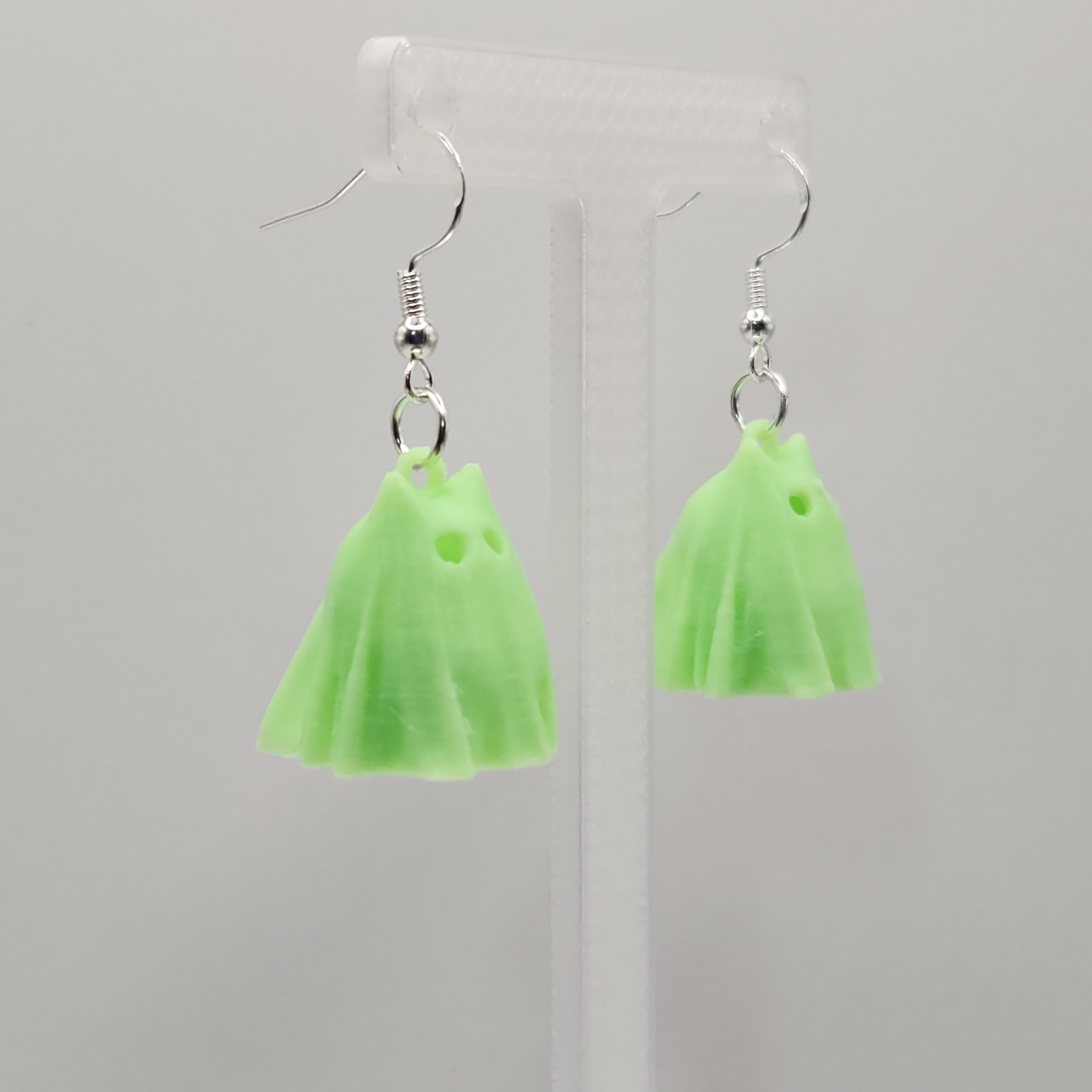 Glow-in-the-Dark Ghost Cat Earrings