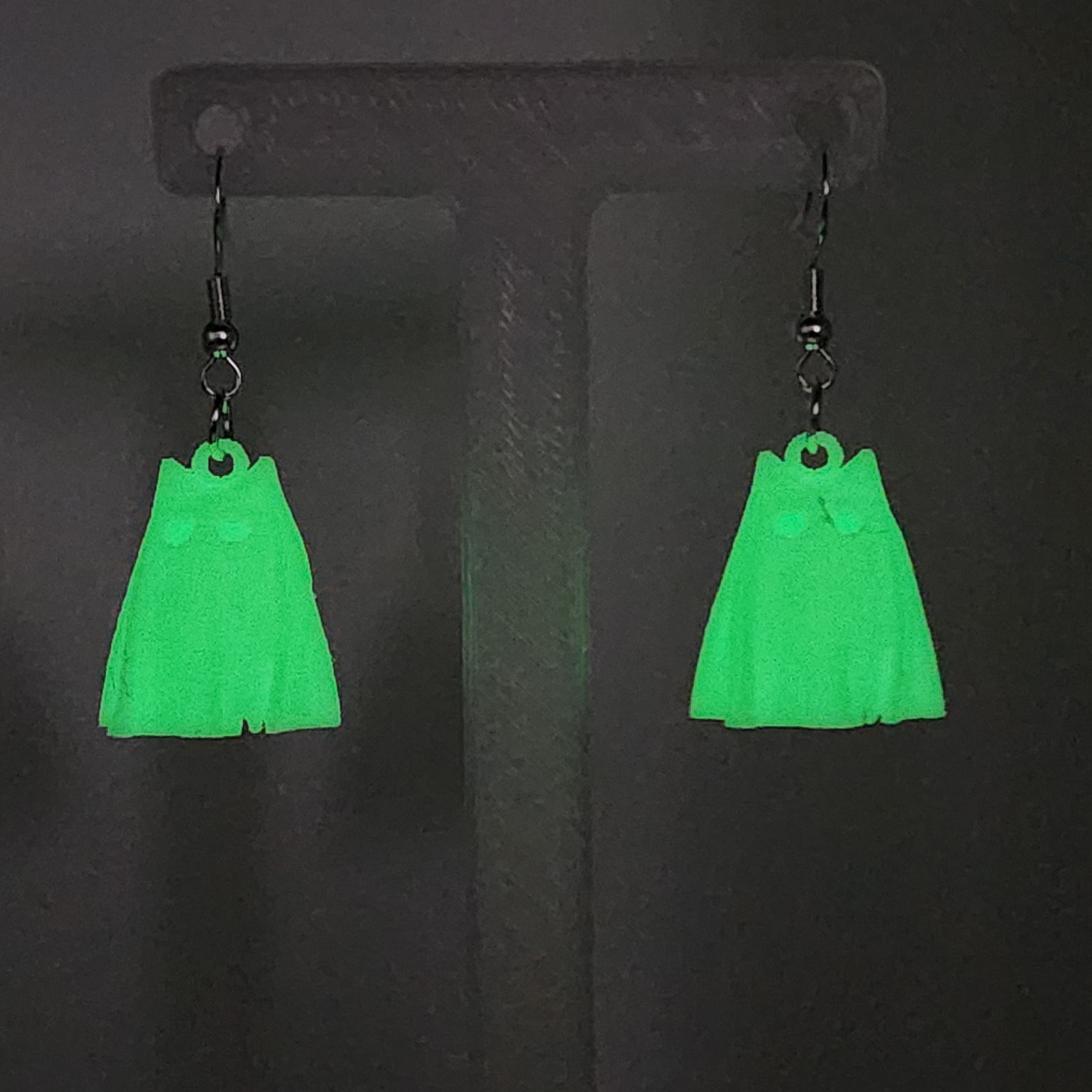 Glow-in-the-Dark Ghost Cat Earrings