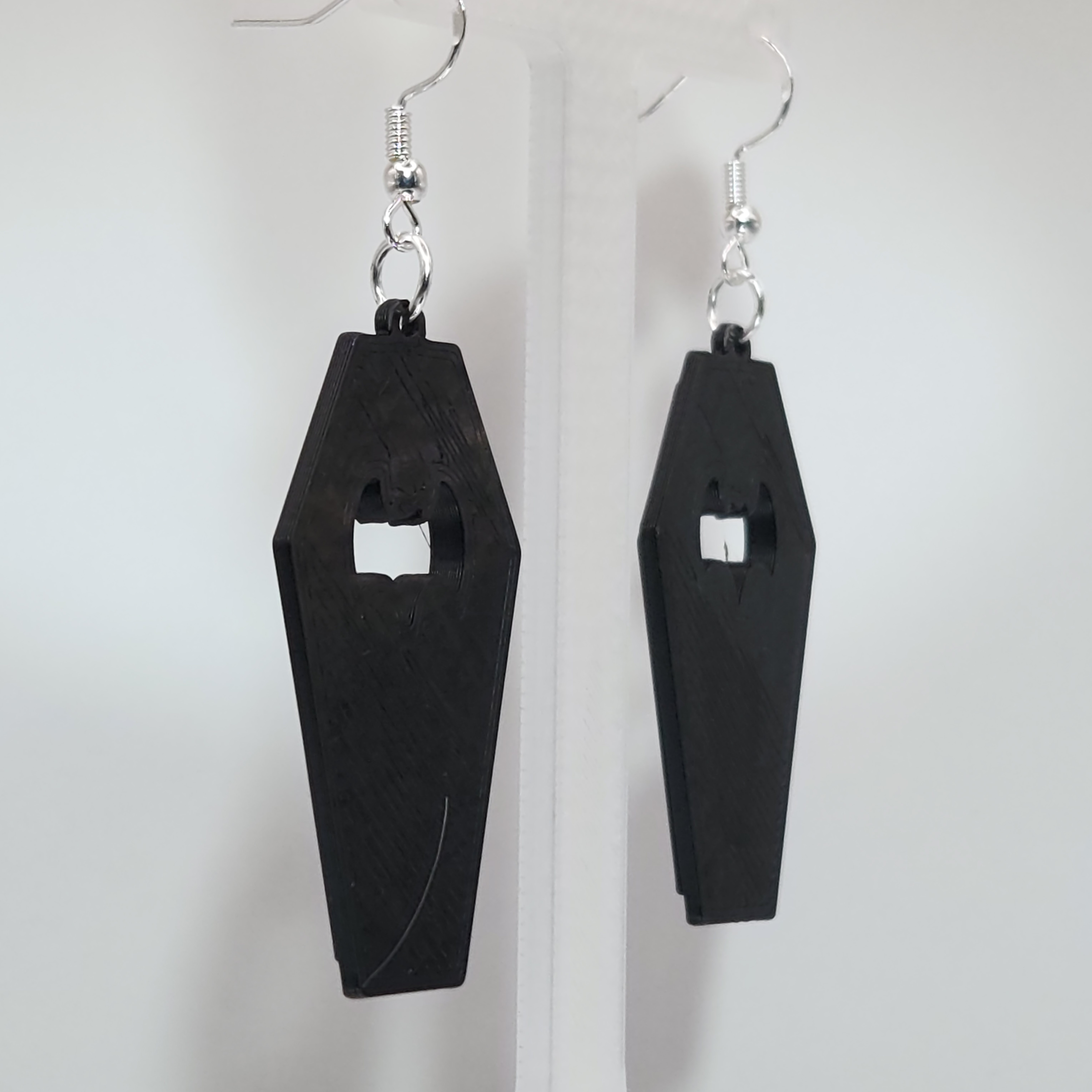 Holographic Bat Coffin Earrings