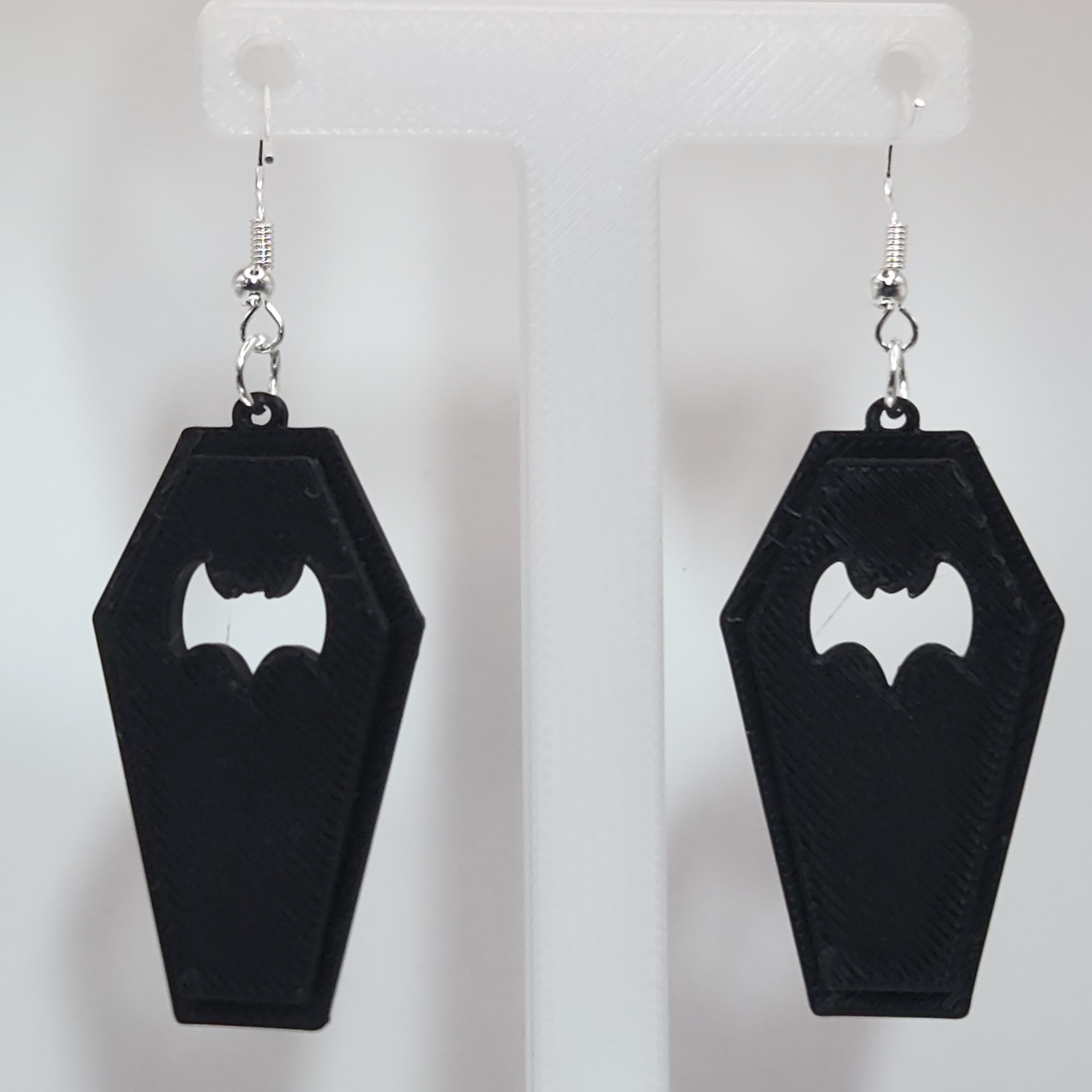 Holographic Bat Coffin Earrings