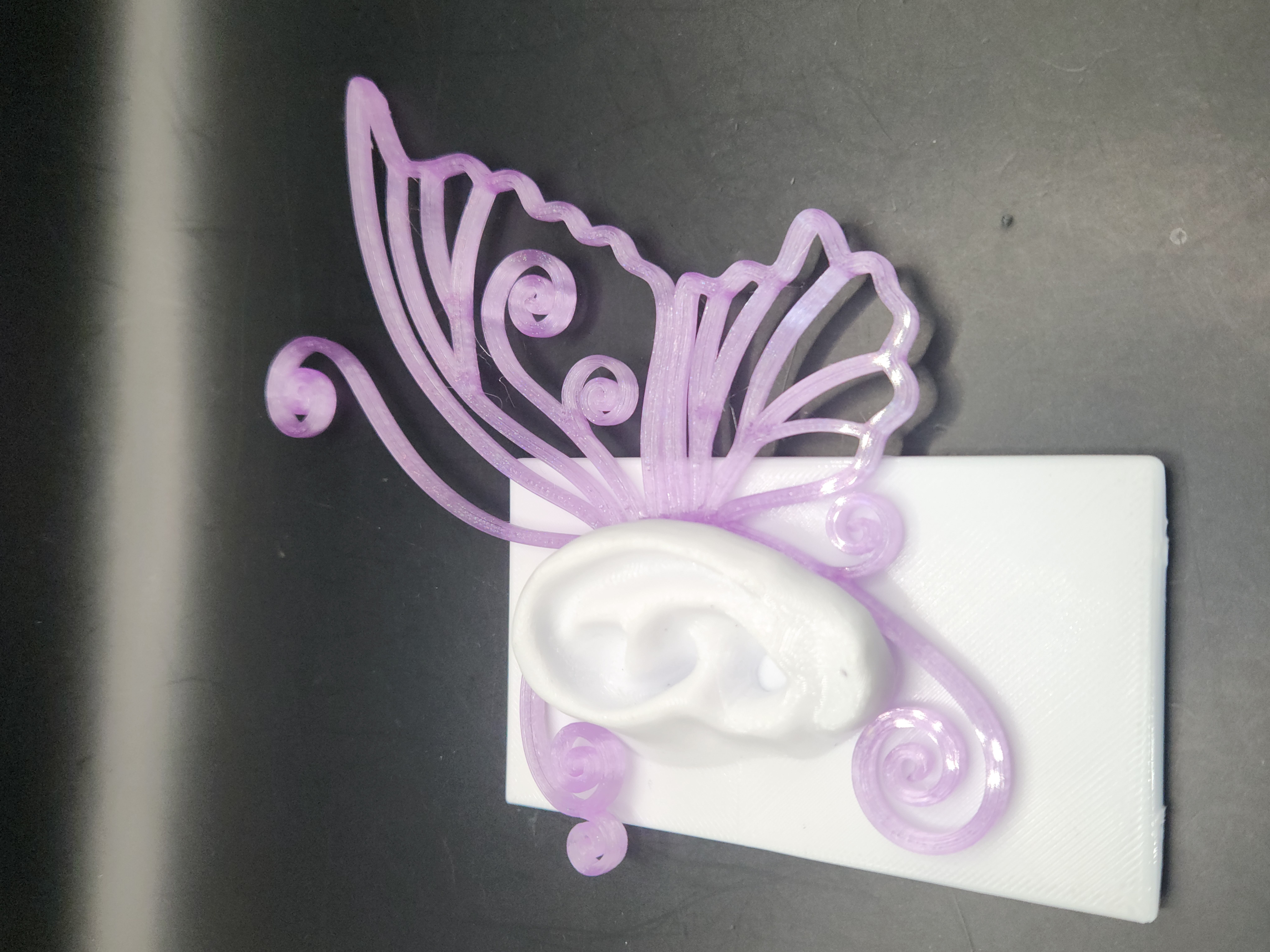 Decorative Butterfly Wings Ear Cuffs 3D Printed with Holograms