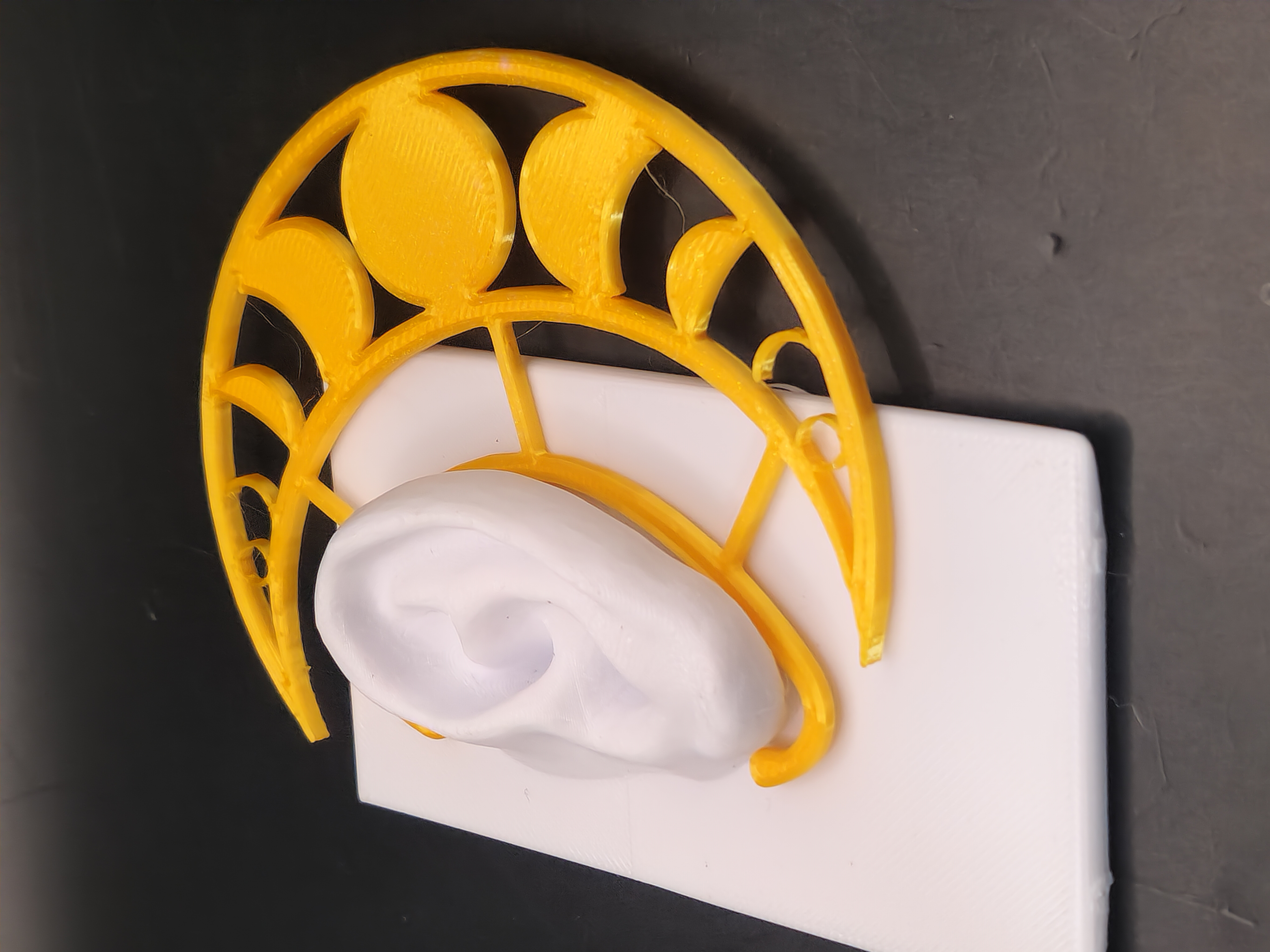 Hologram Yellow Crescent Moon Earcuffs Ear Wraps 