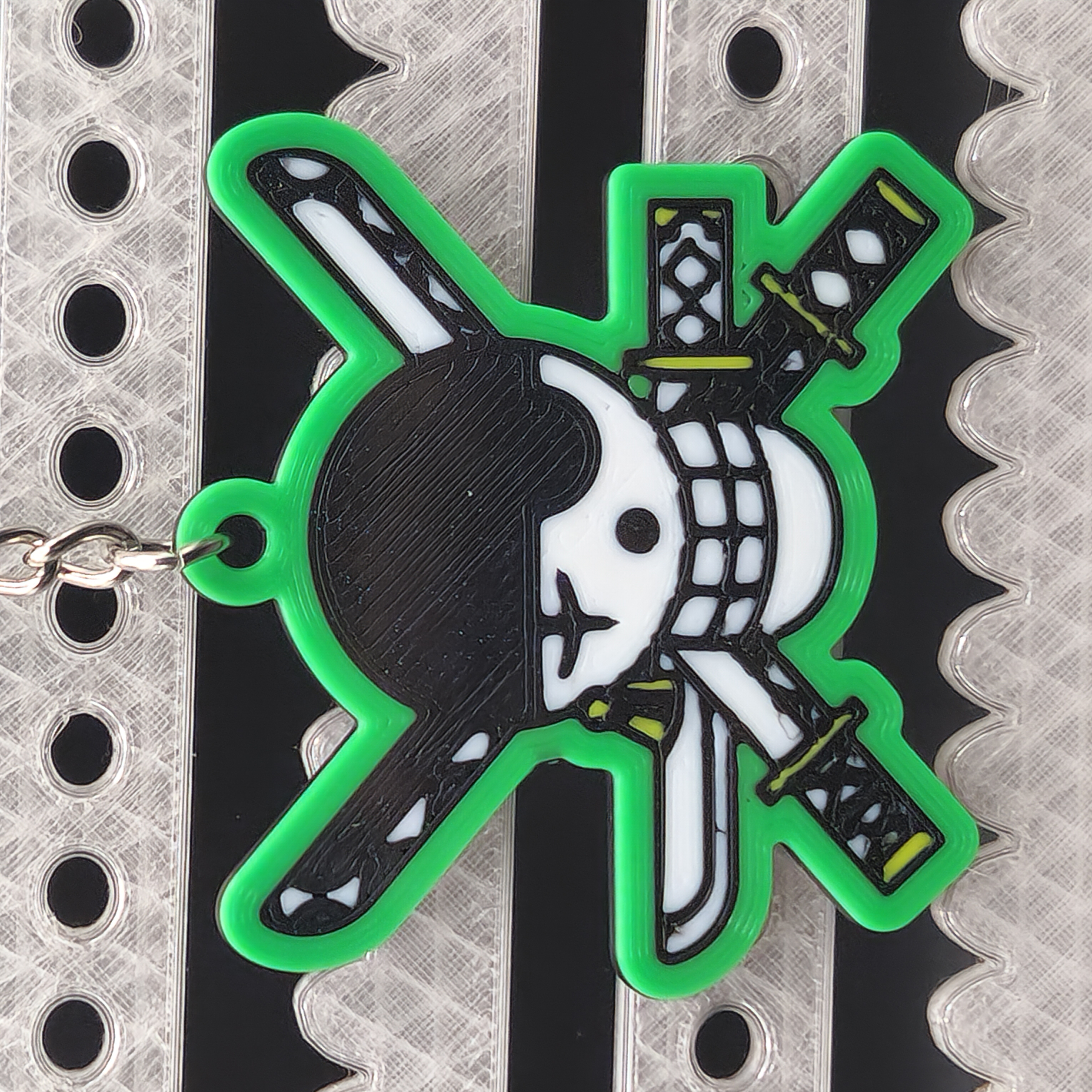 Hologram Zoro Jolly Roger Keychain 3D Printed Accessory