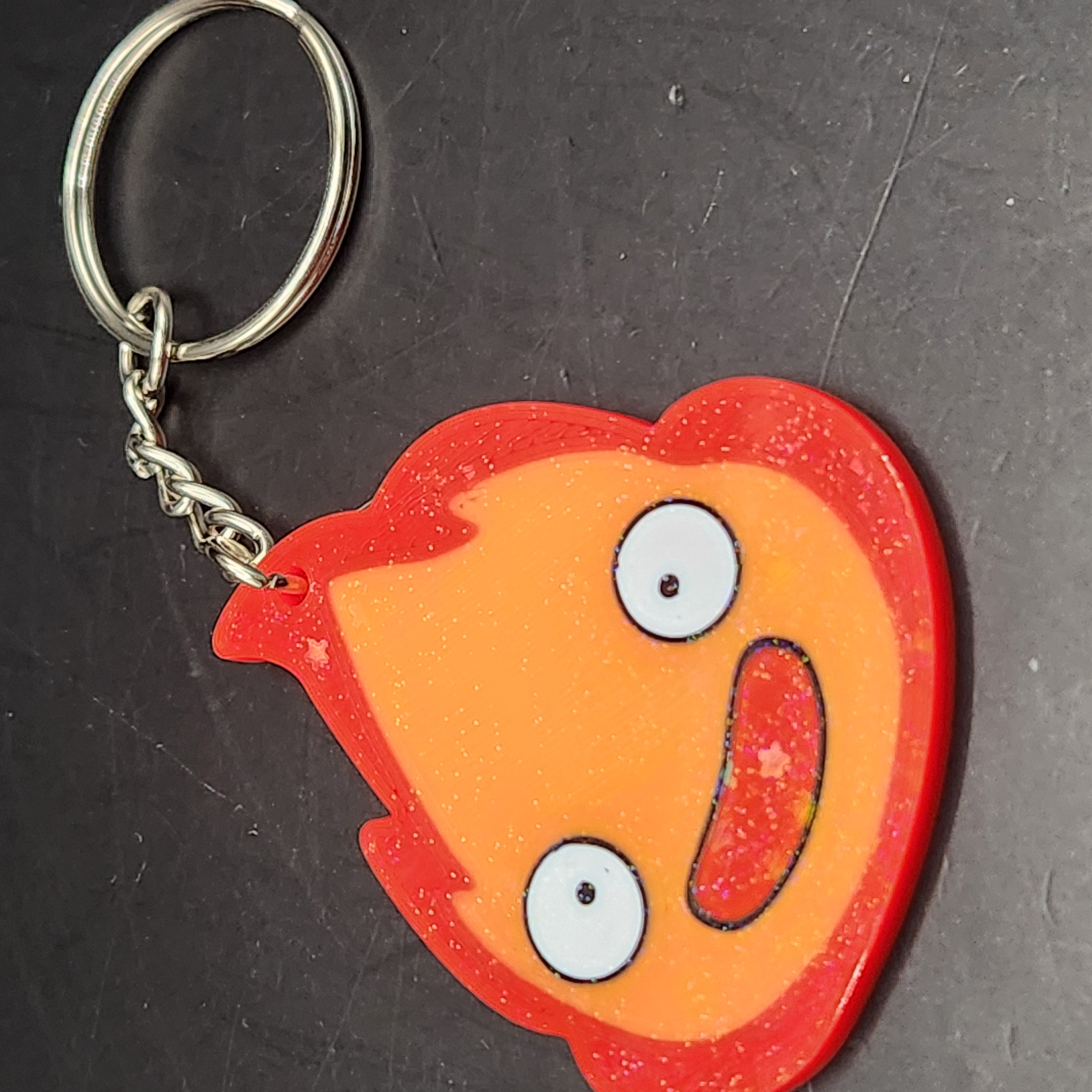 Calcifer Howl's Moving Castle Hologram Keychain 3D Printed