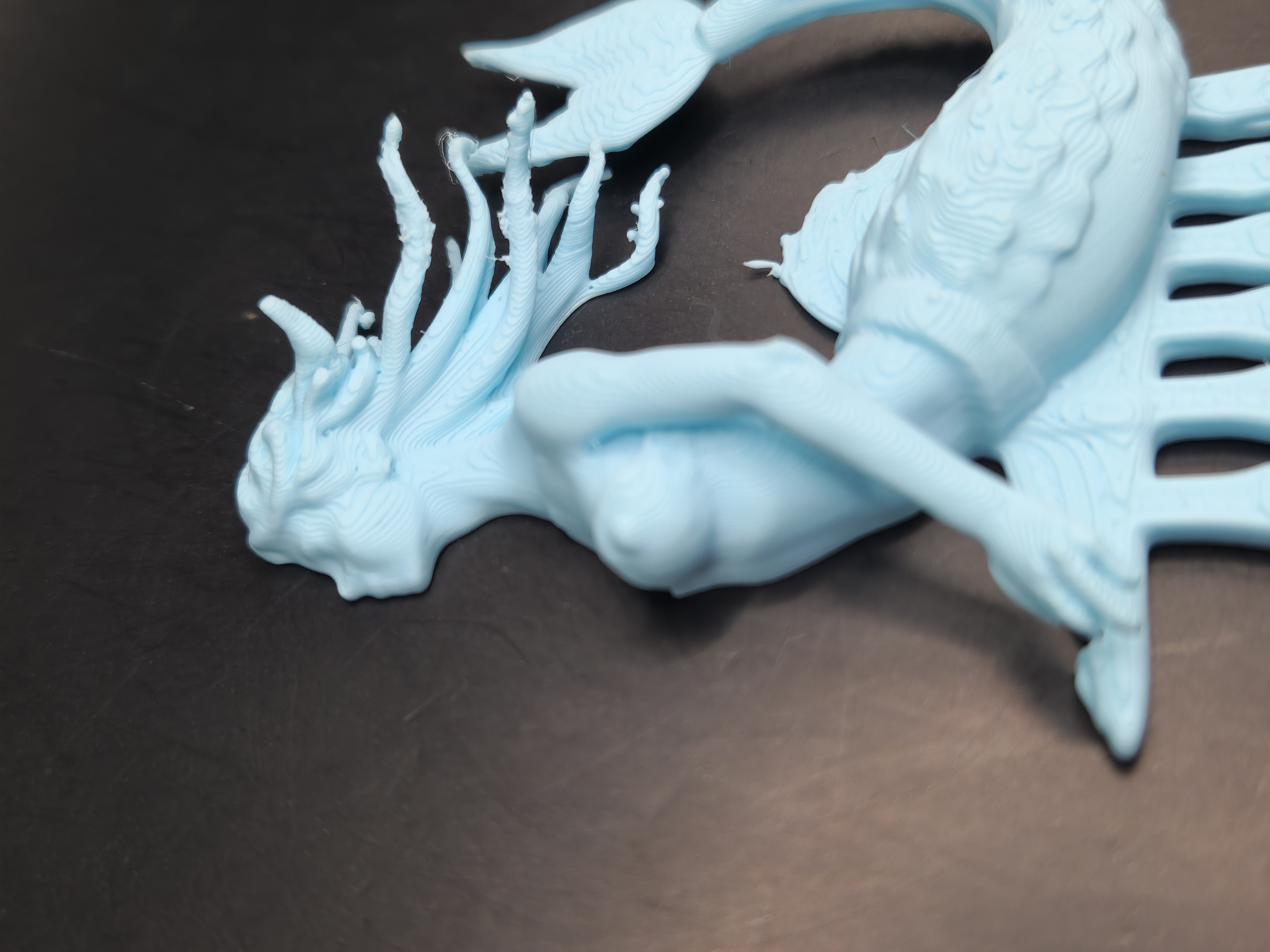 Pastel Blue Mermaid Hair Comb 3D Printed Fantasy Creature Hair Accessory