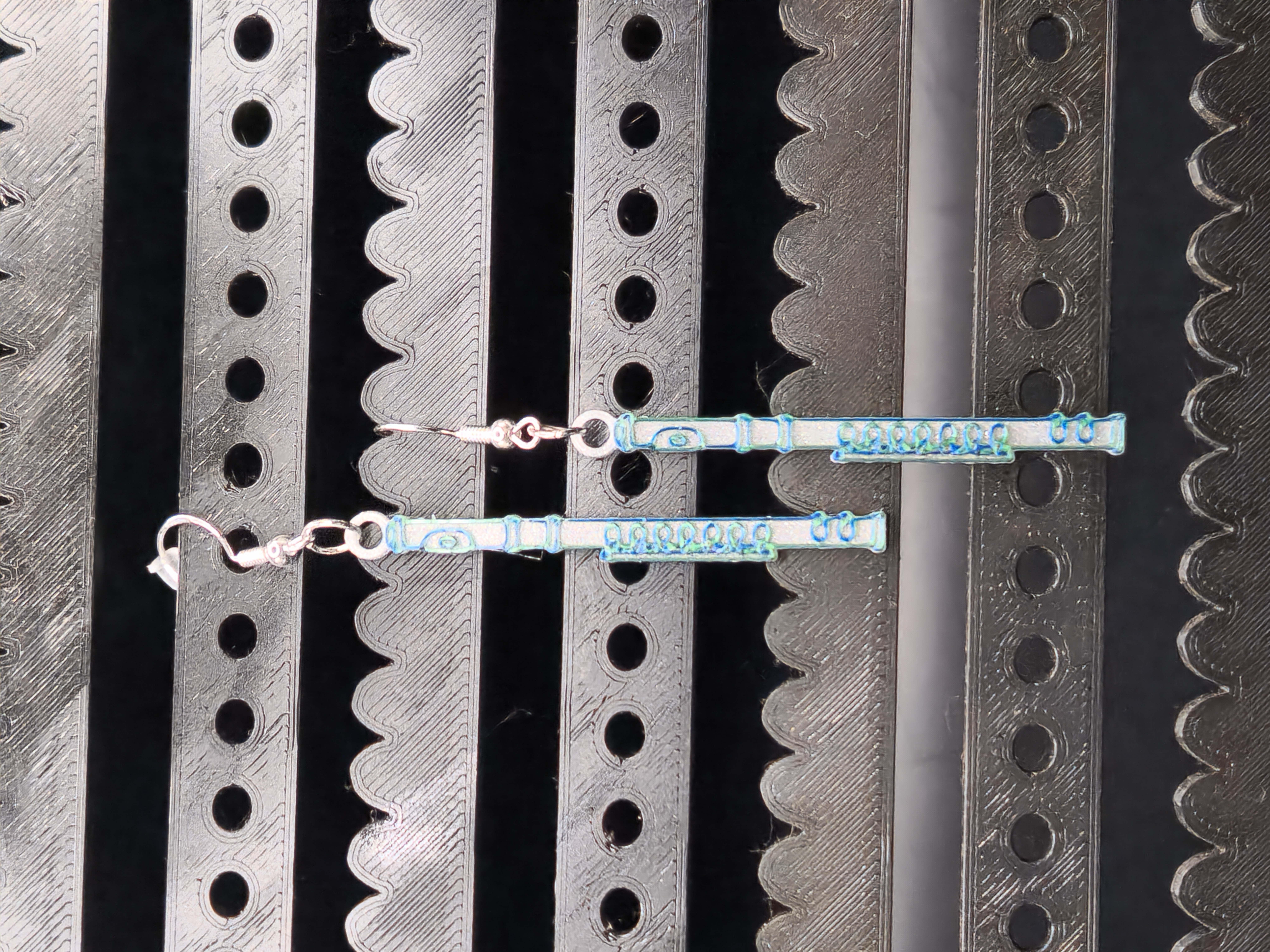 3D Printed Flute Earrings