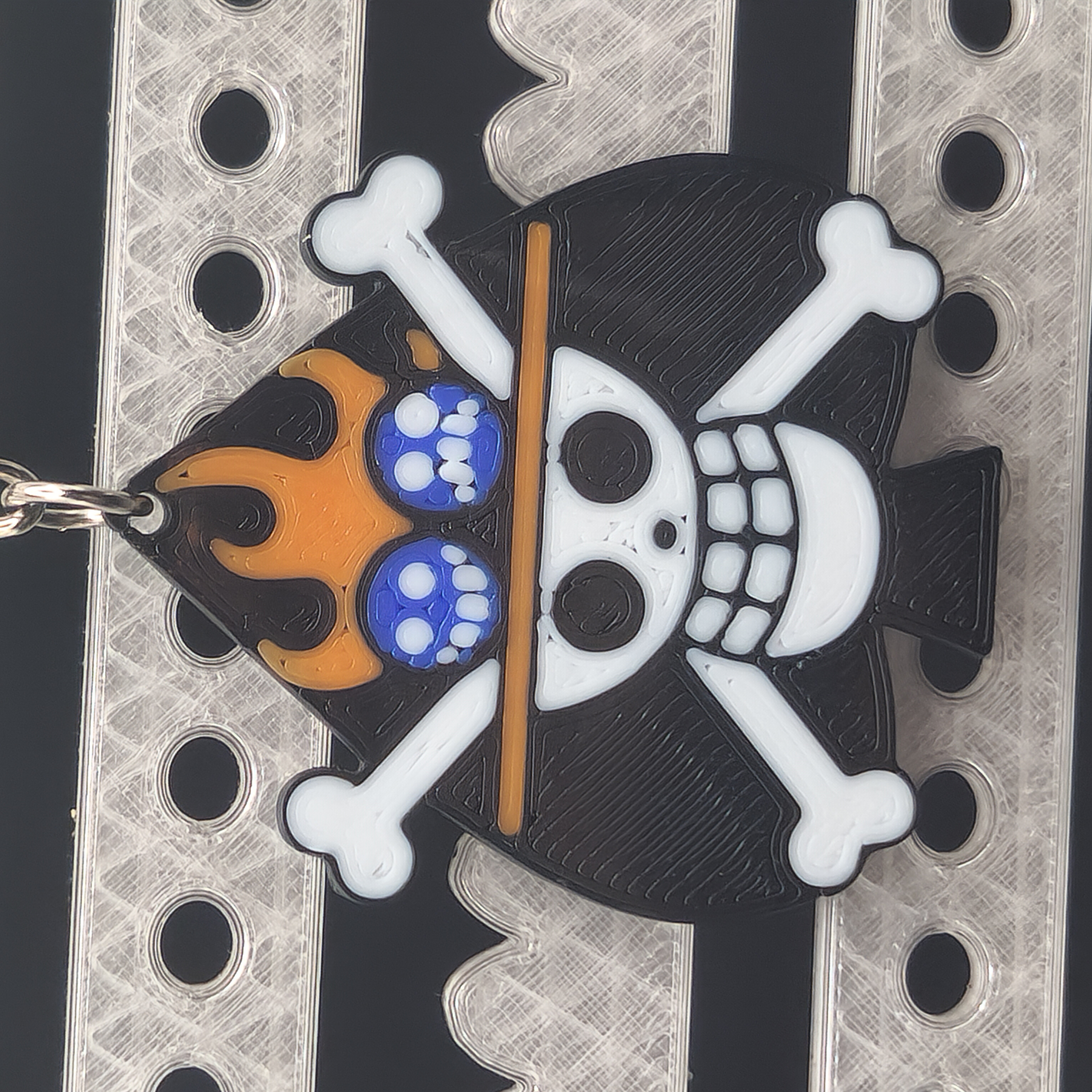 Hologram Fire Fist Ace Anime Keychain 3D Printed Accessory