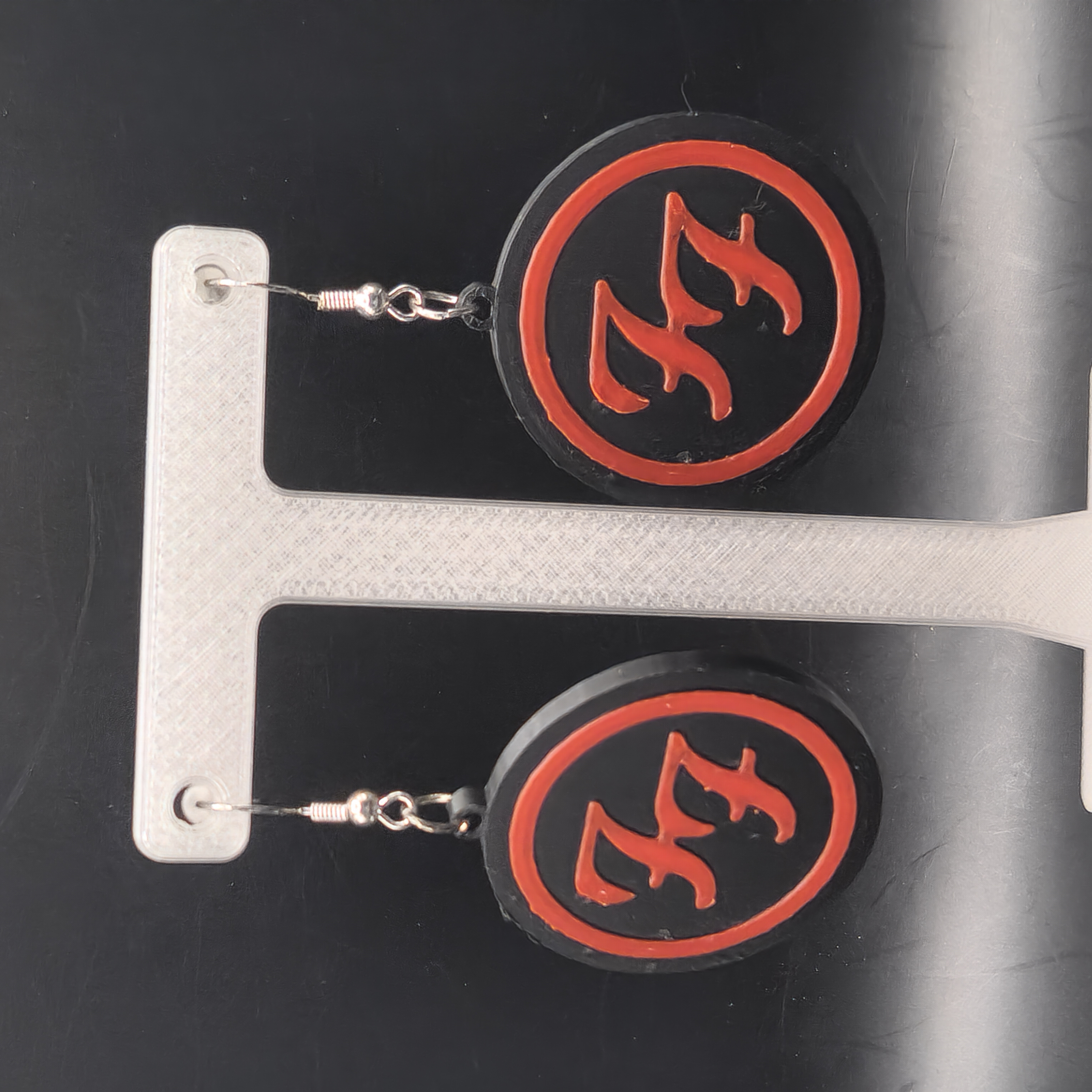 Foo Fighters Logo Earrings 3D Printed with Holograms
