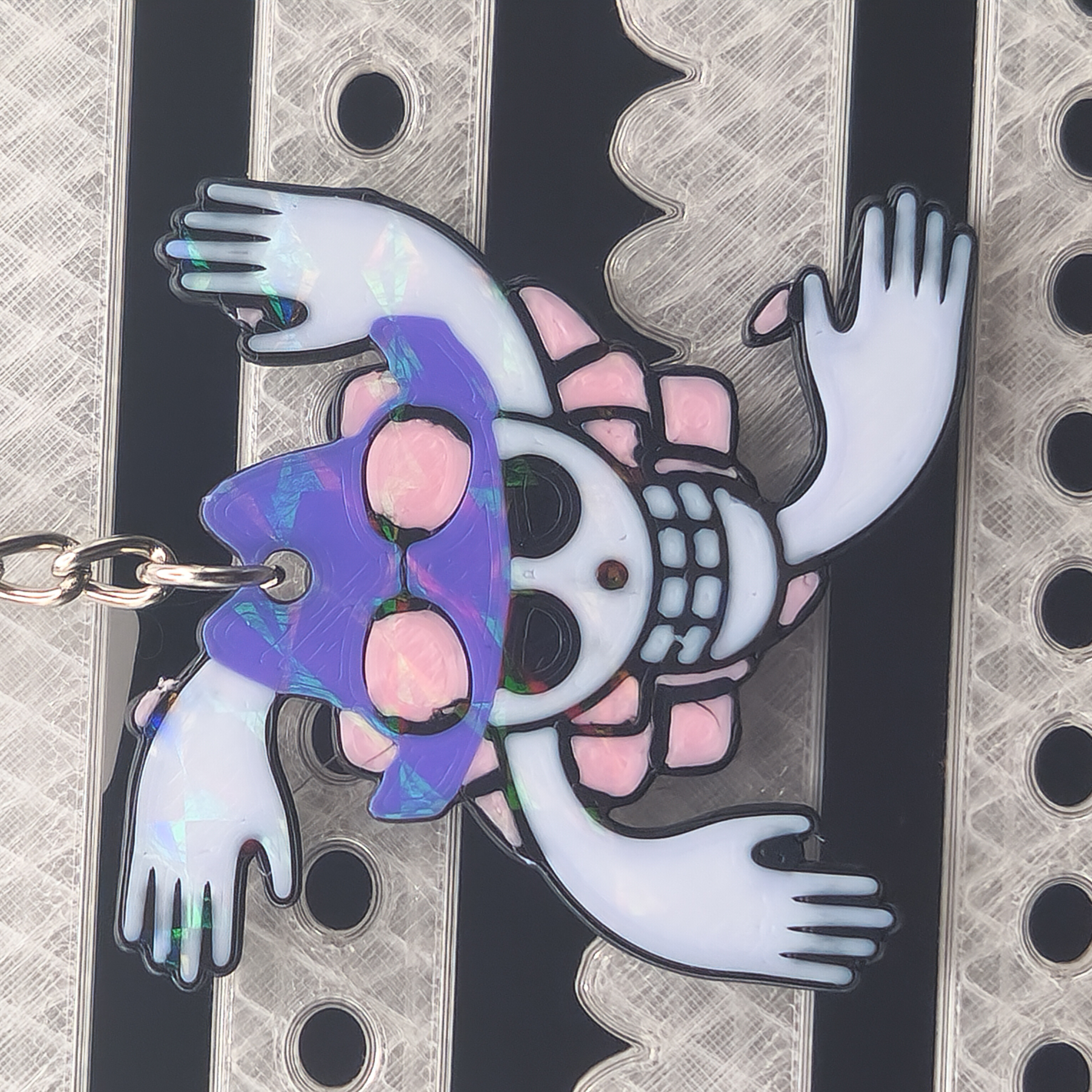 Hologram Nico Robin Demon Child Jolly Roger Keychain 3d Printed Anime Accessory