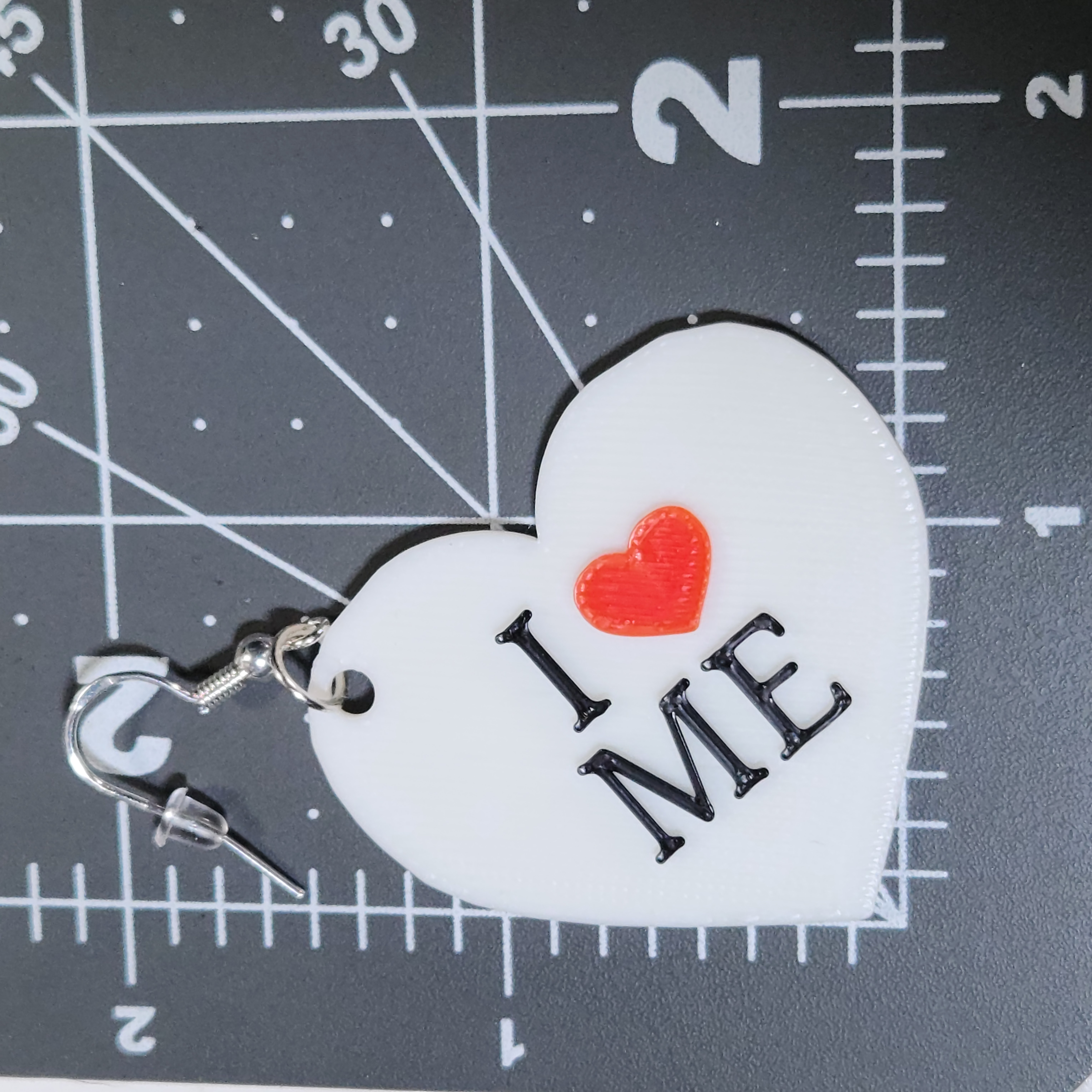Heart-Shaped 'I Love Me' Earrings