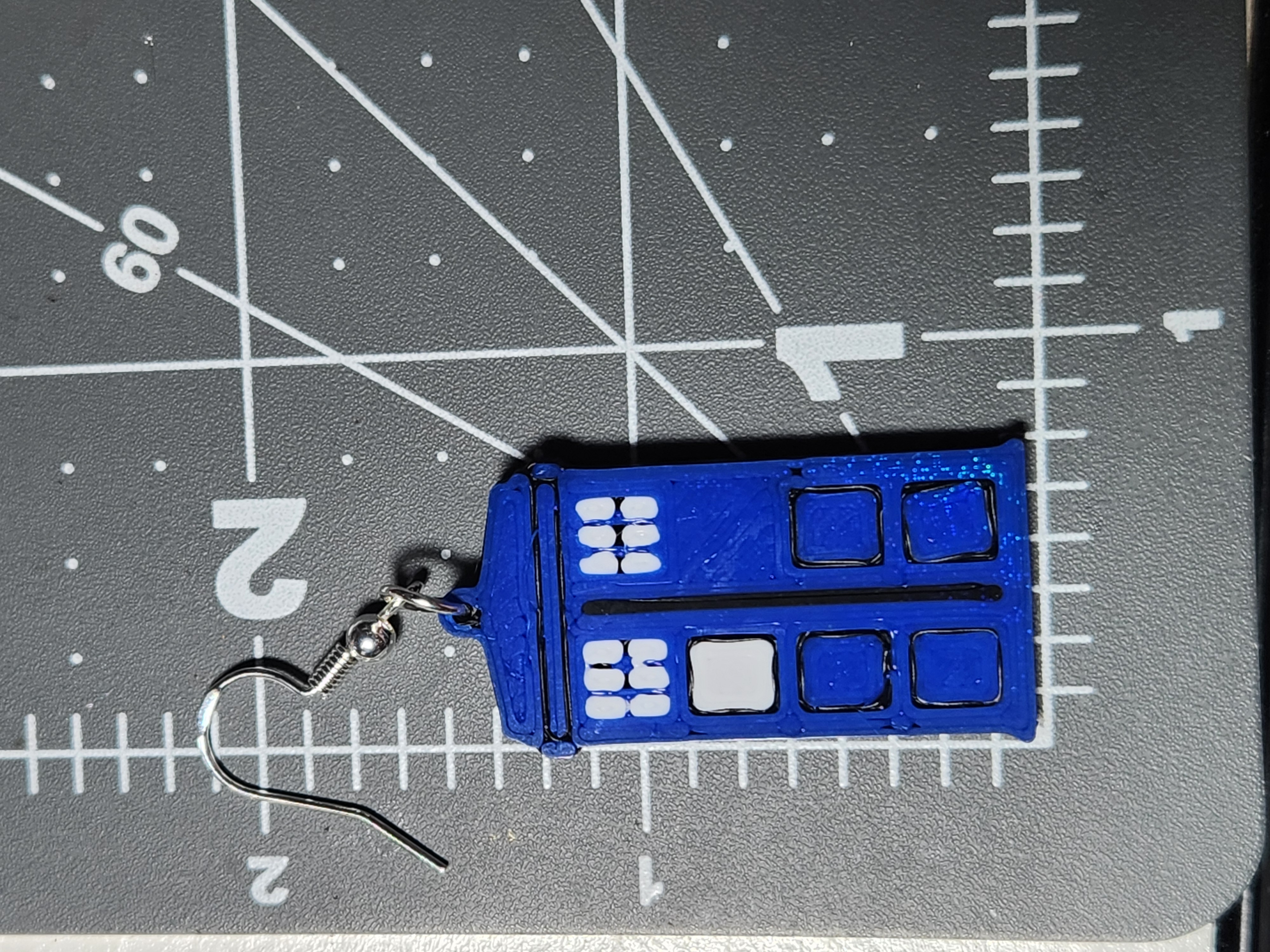 Hologram TARDIS Inspired Earring 3D Printed Doctor Who Accessories
