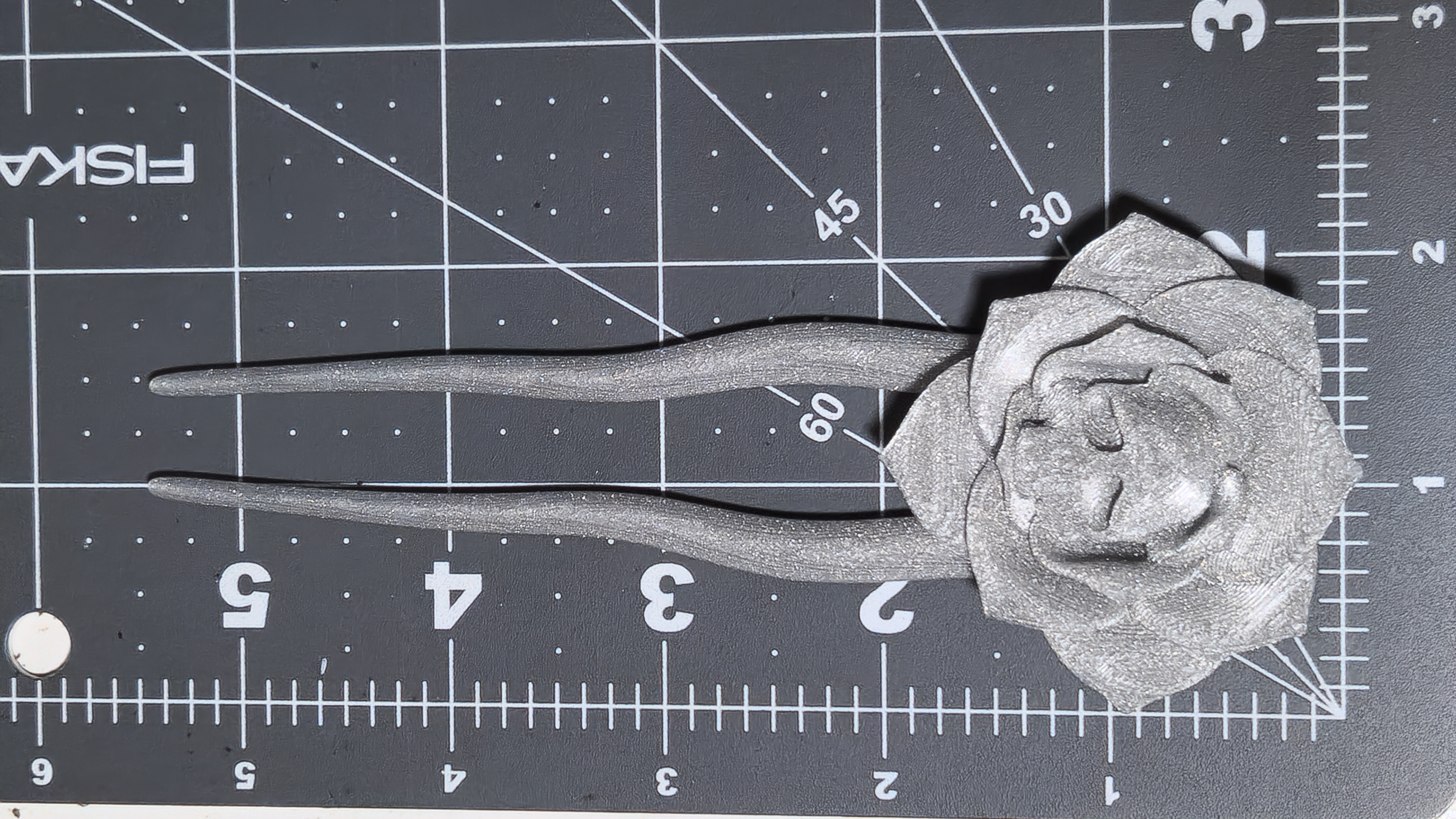 3D Printed Skull Rose Hair Pin Hair Stick