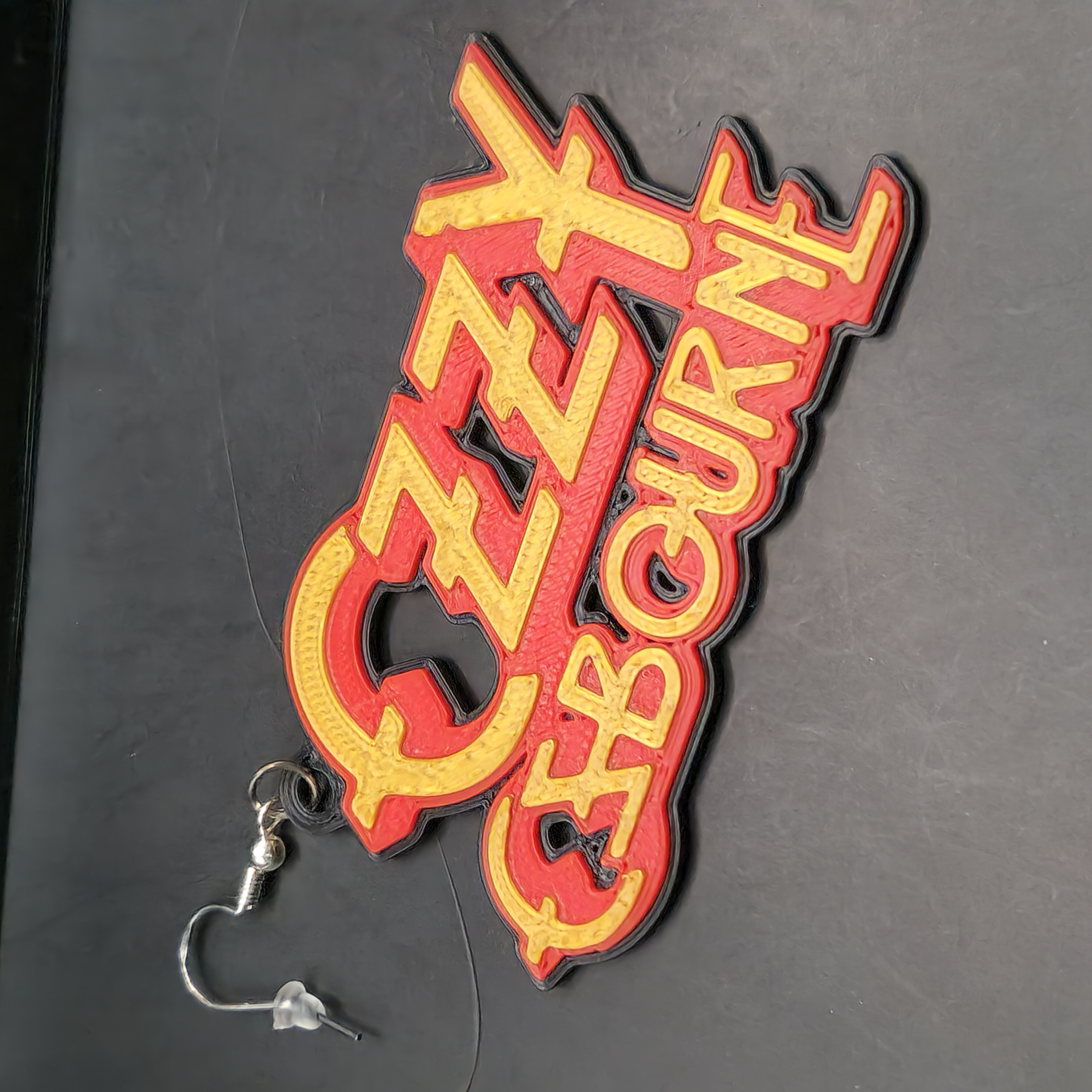 Hologram Oversized Ozzy Osbourne Logo Earrings