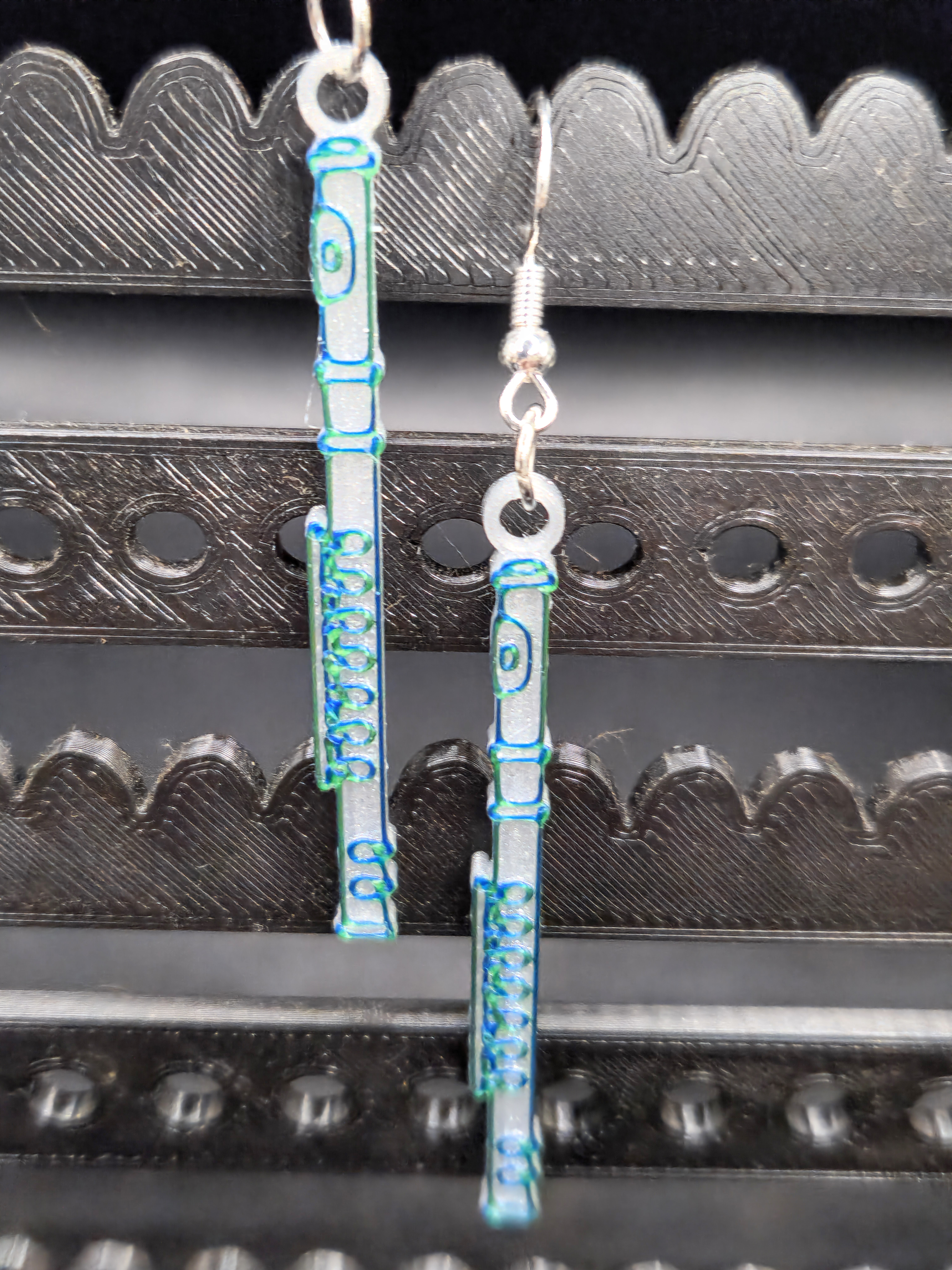 3D Printed Flute Earrings