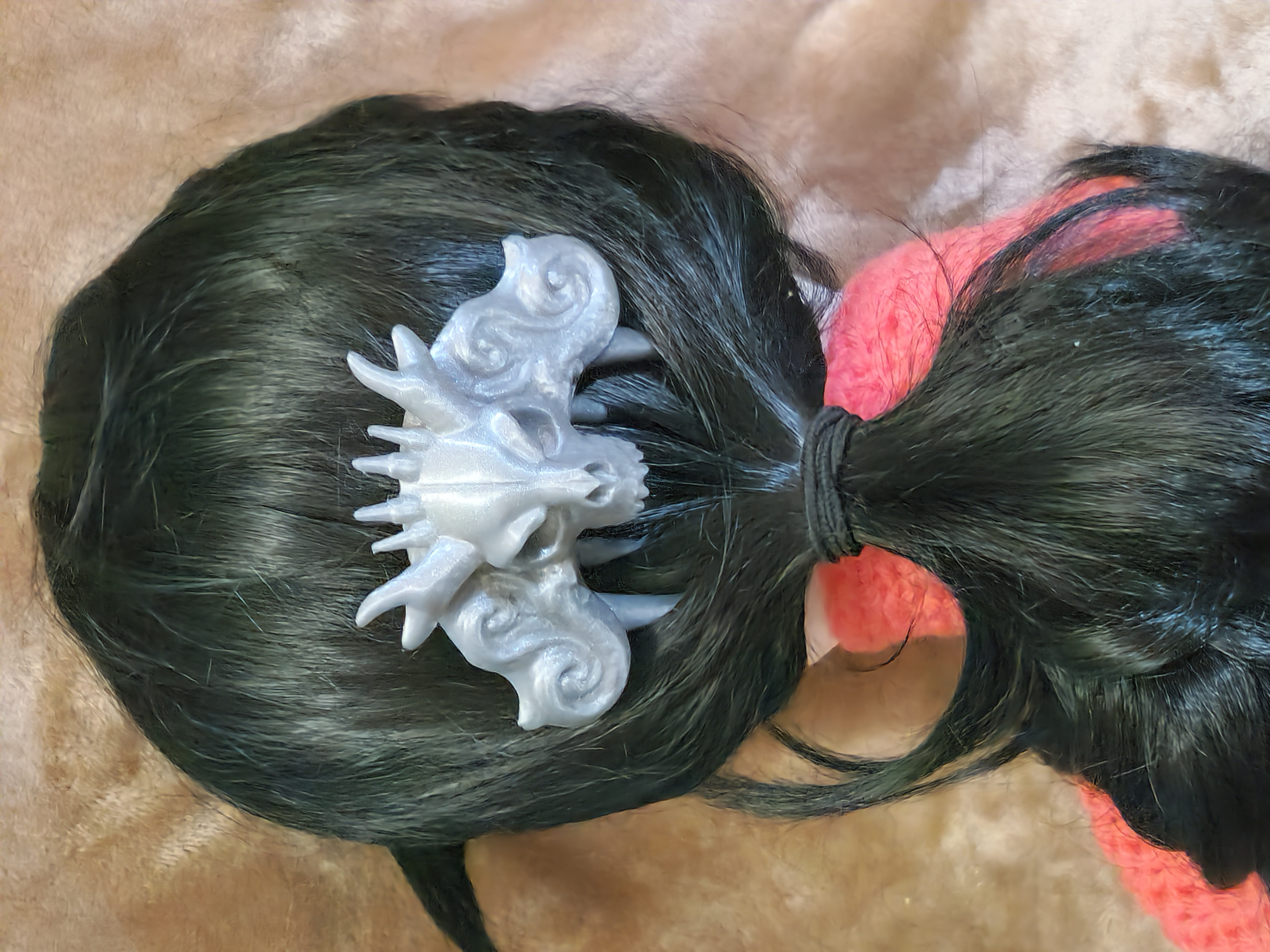 Silver Dragon Demon Skull Halloween Goth Hair Comb