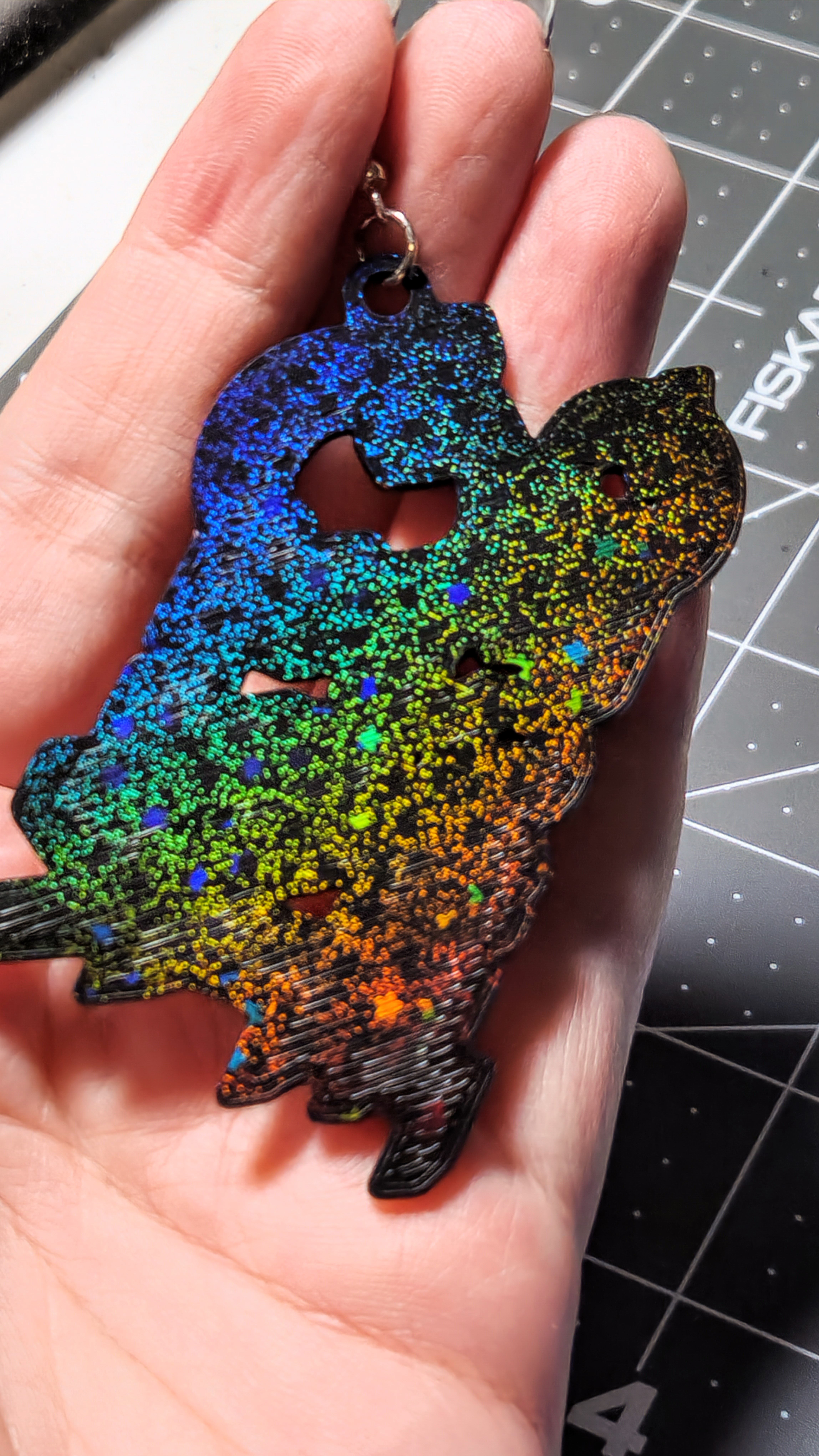 Hologram Oversized Ozzy Osbourne Logo Earrings