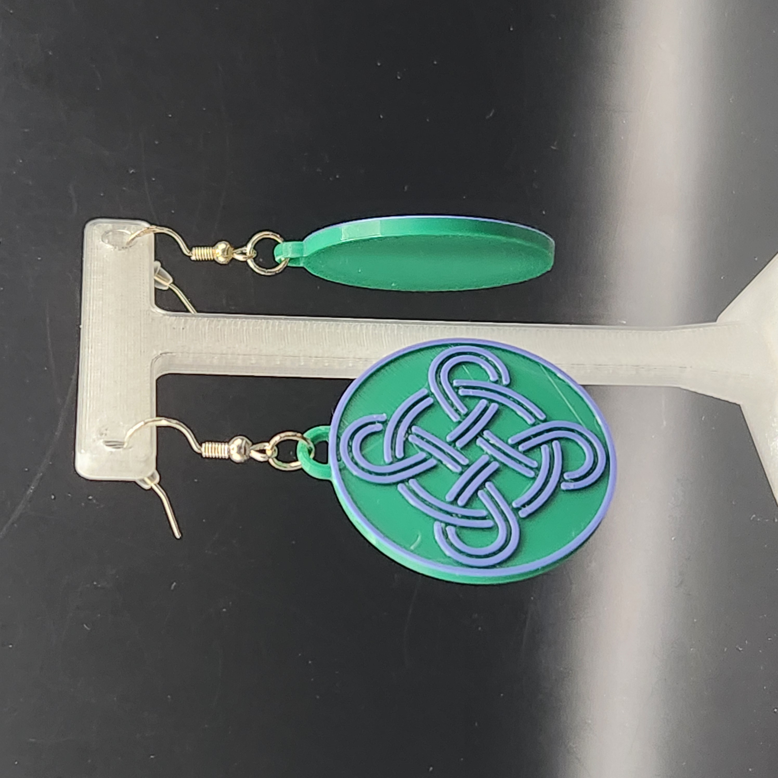 Celtic Knot Green Earring