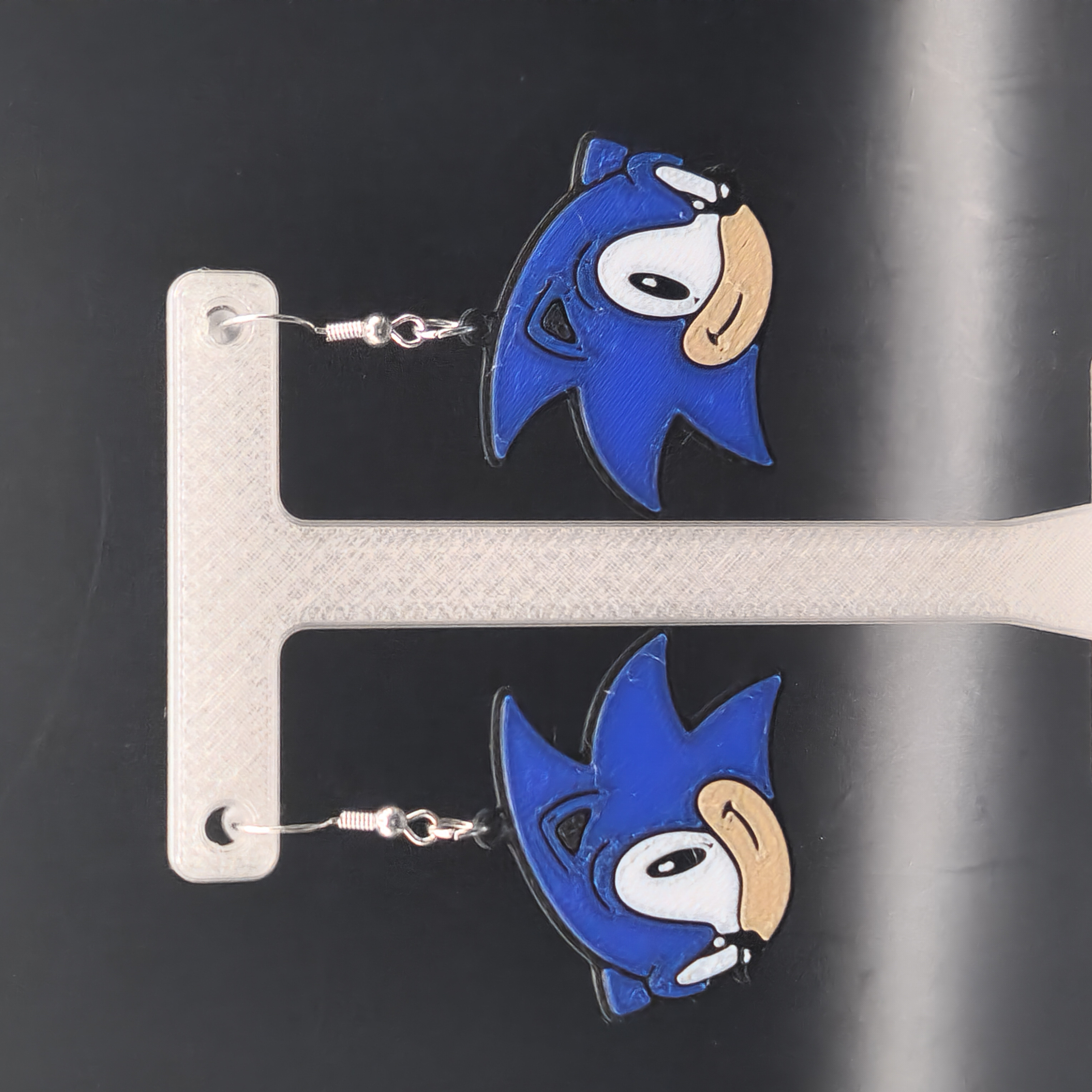 Hologram Sonic the Hedgehog Earrings 3D Printed Cartoon Video Game Jewelry Accessory