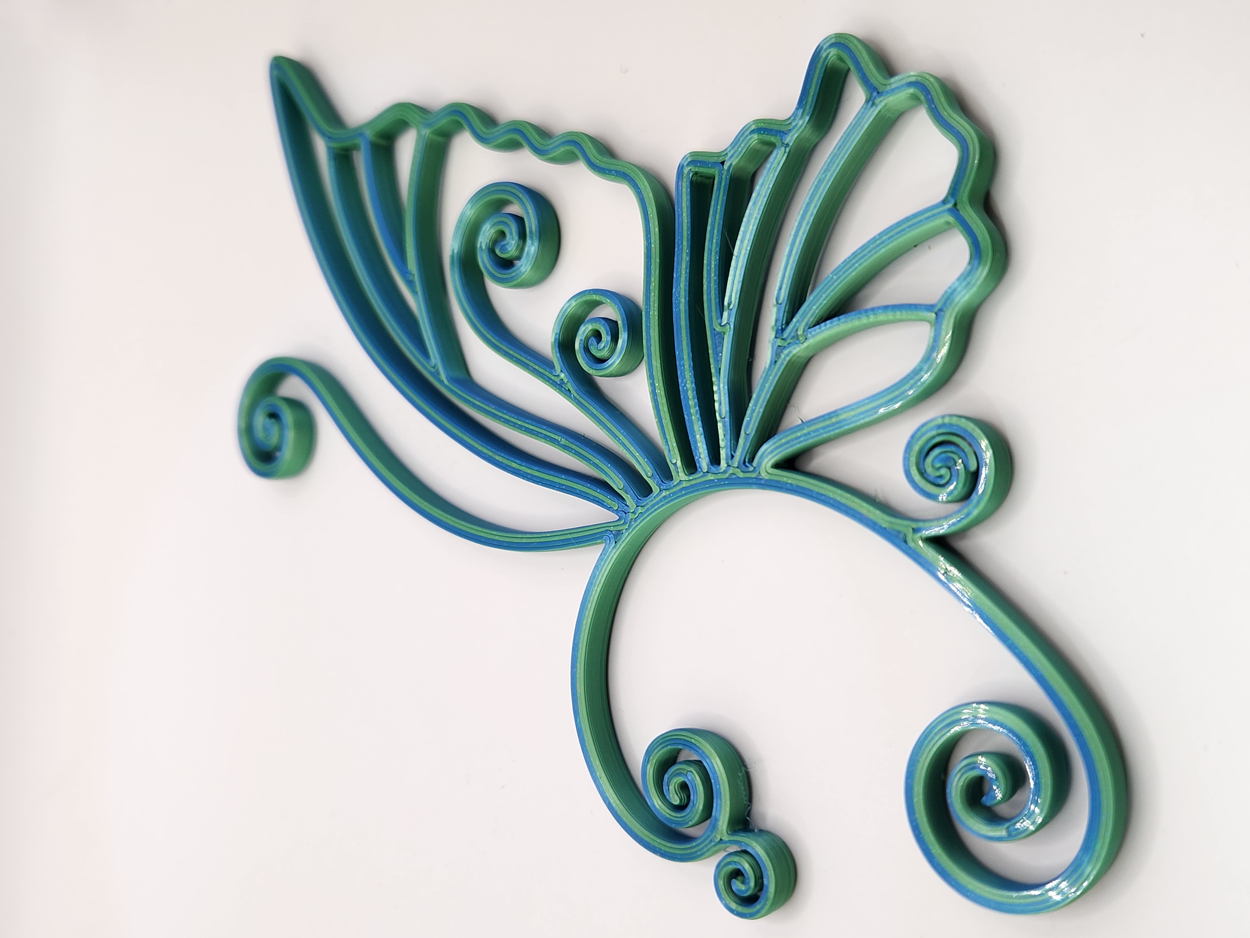 Two-Toned Blue-Green Halloween Fairy Butterfly Ear Cuffs Wraps