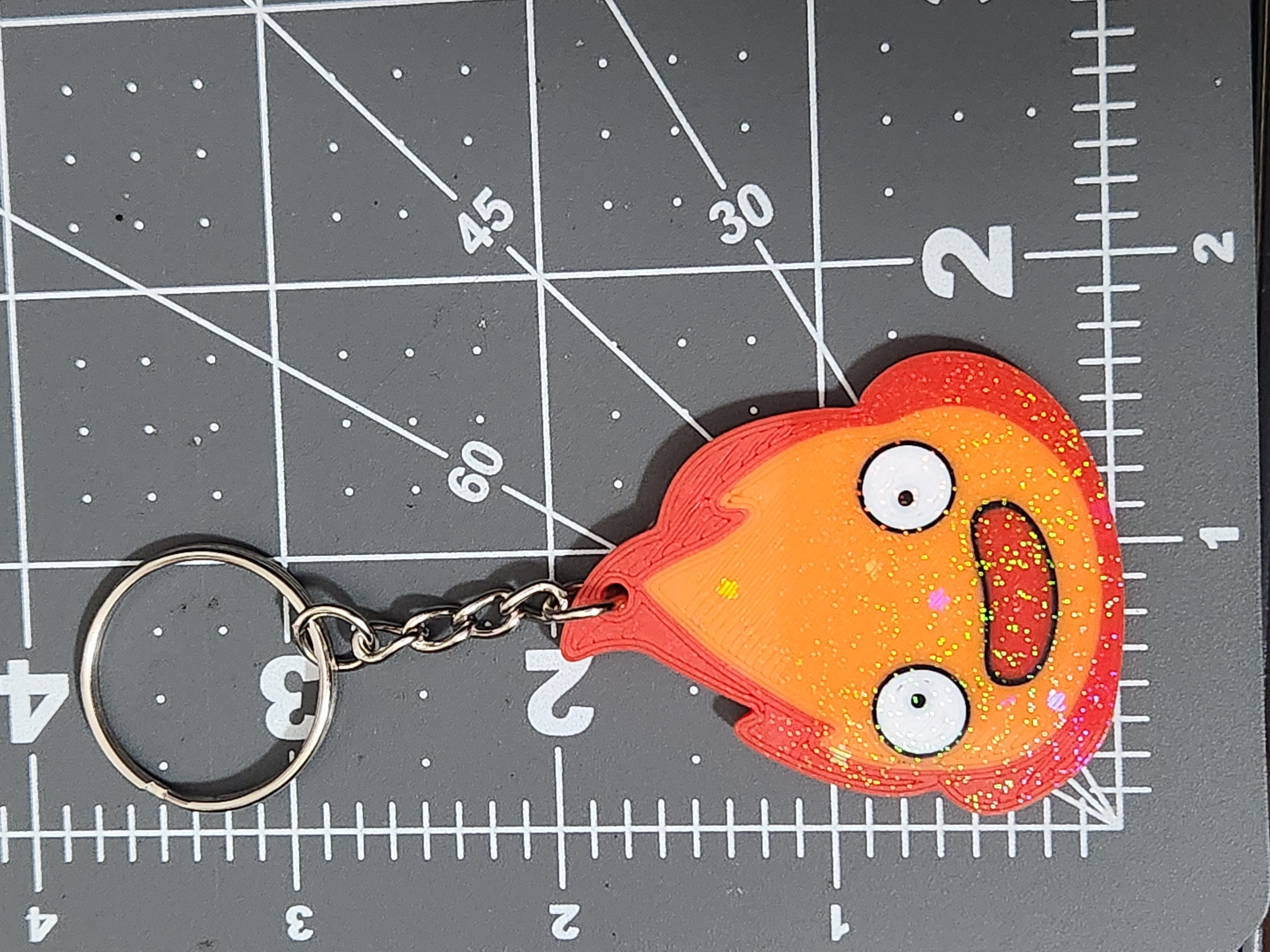 Calcifer Howl's Moving Castle Hologram Keychain 3D Printed