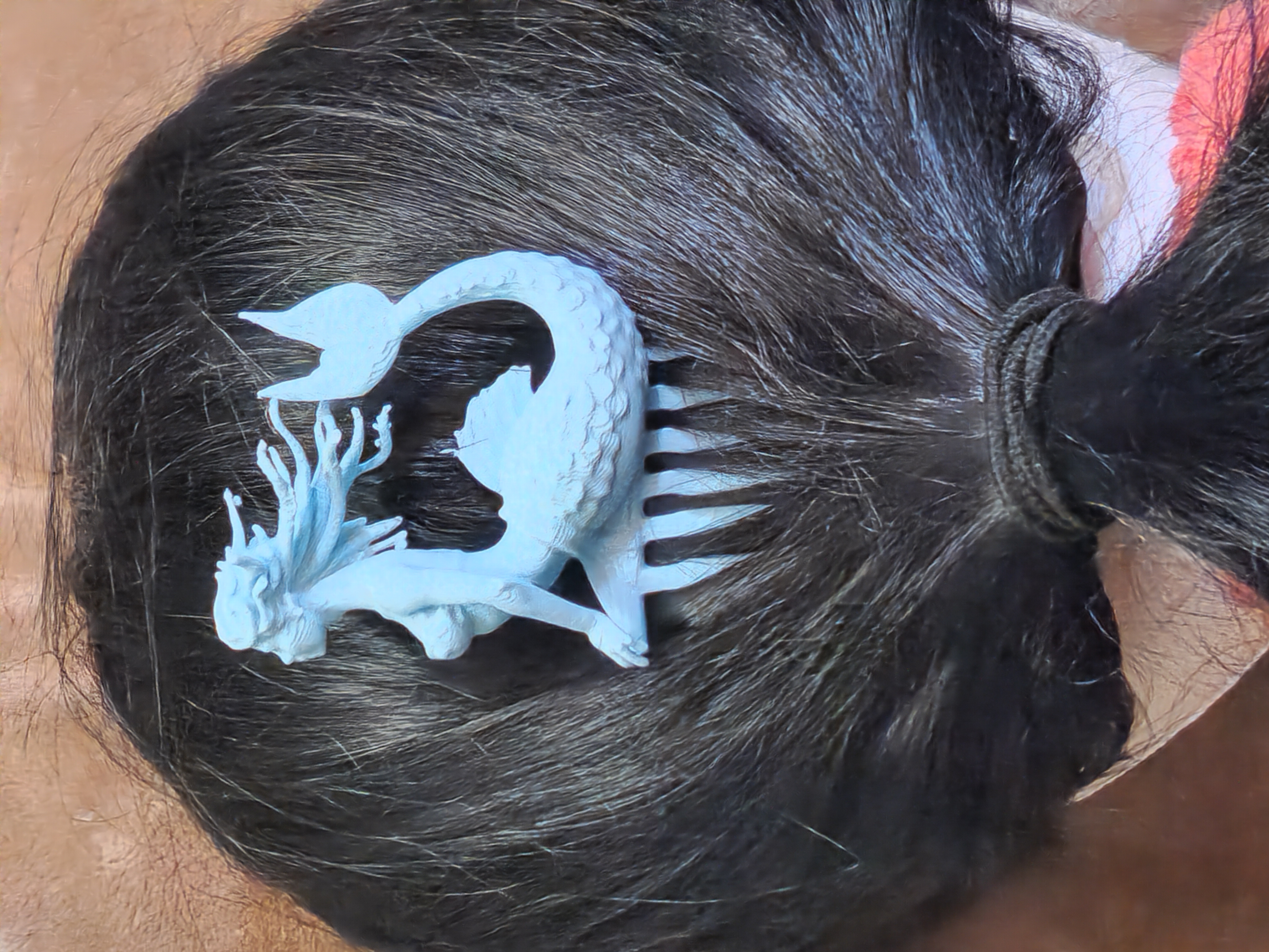 Pastel Blue Mermaid Hair Comb 3D Printed Fantasy Creature Hair Accessory