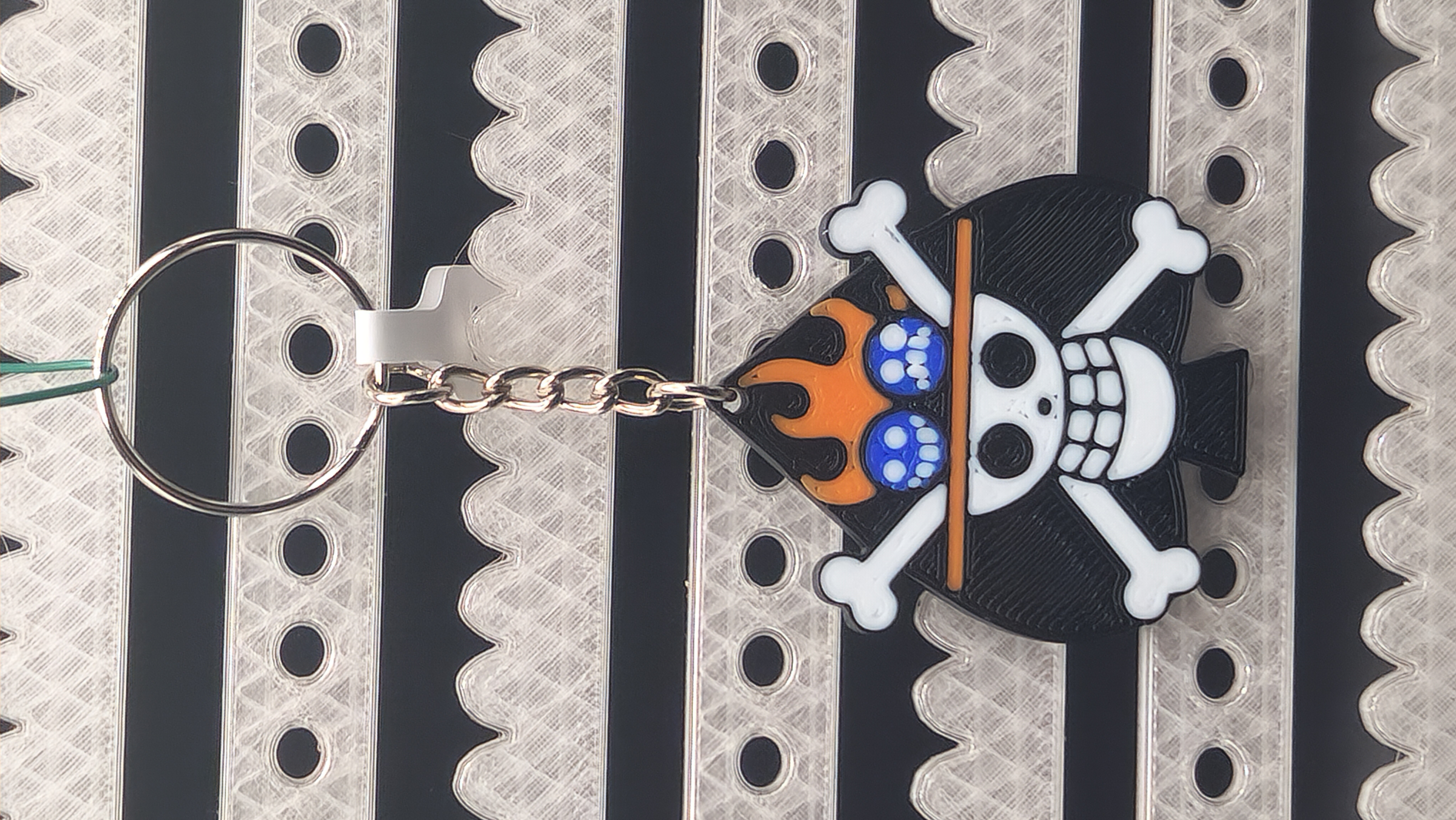 Hologram Fire Fist Ace Anime Keychain 3D Printed Accessory