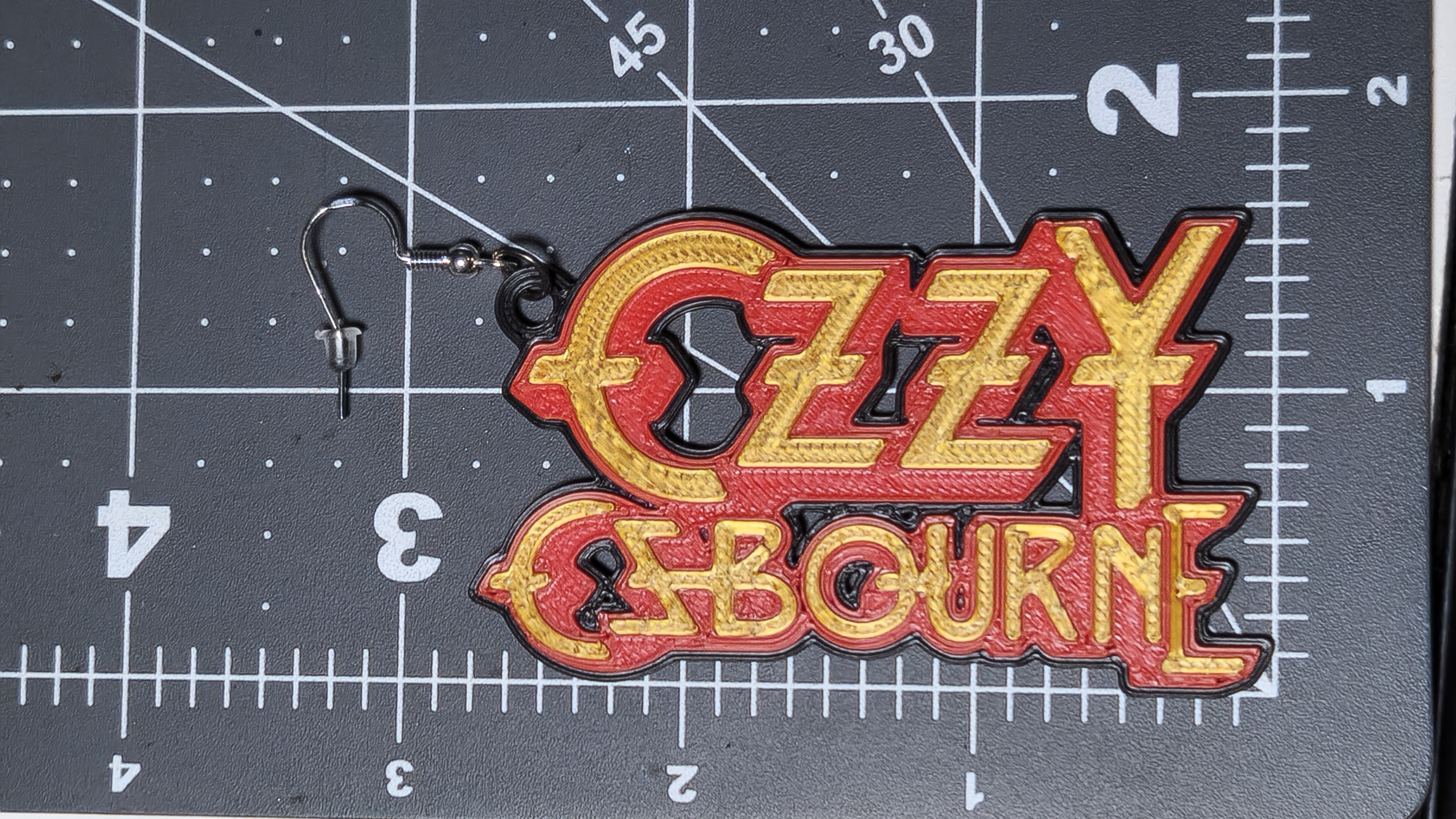 Hologram Oversized Ozzy Osbourne Logo Earrings