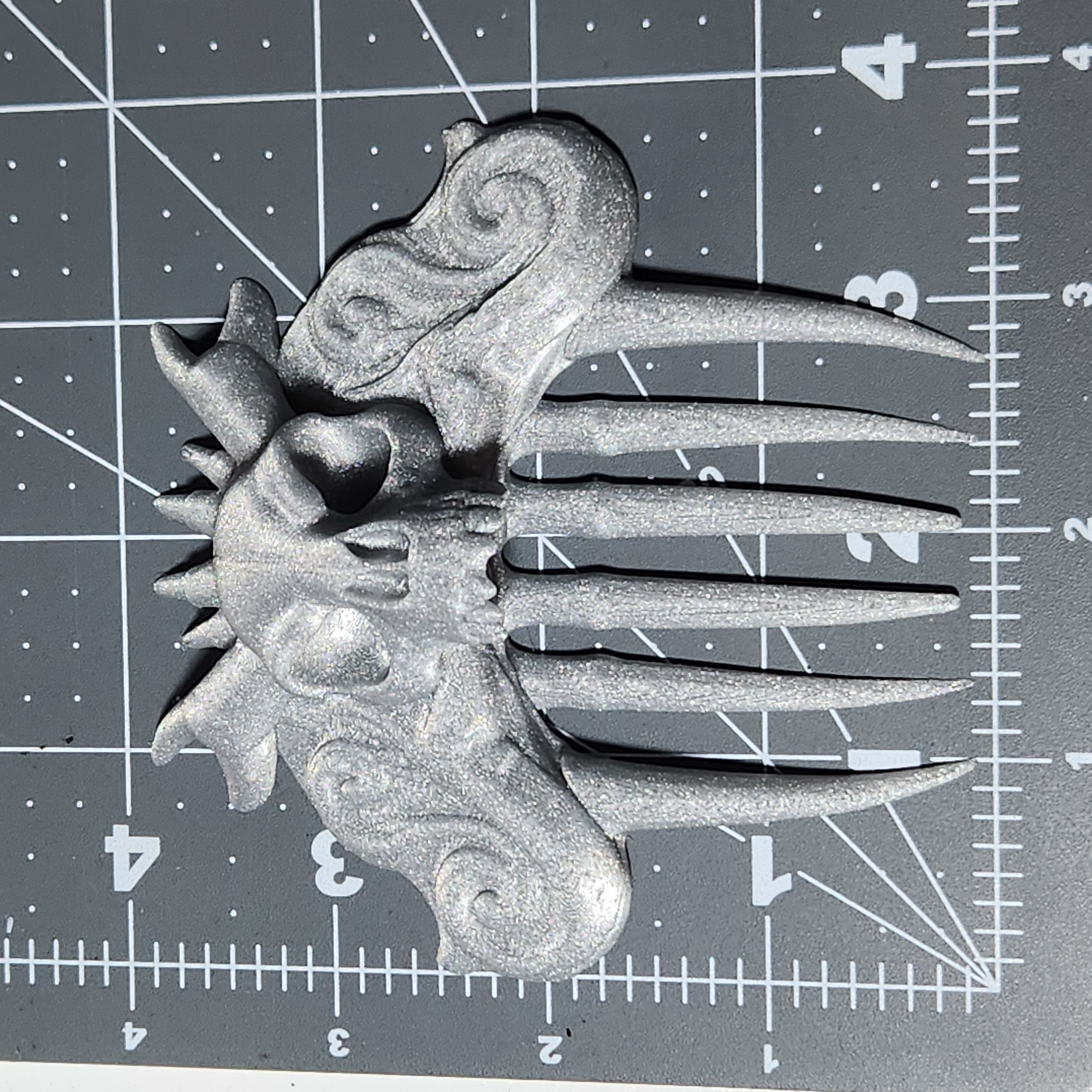 Silver Dragon Demon Skull Halloween Goth Hair Comb