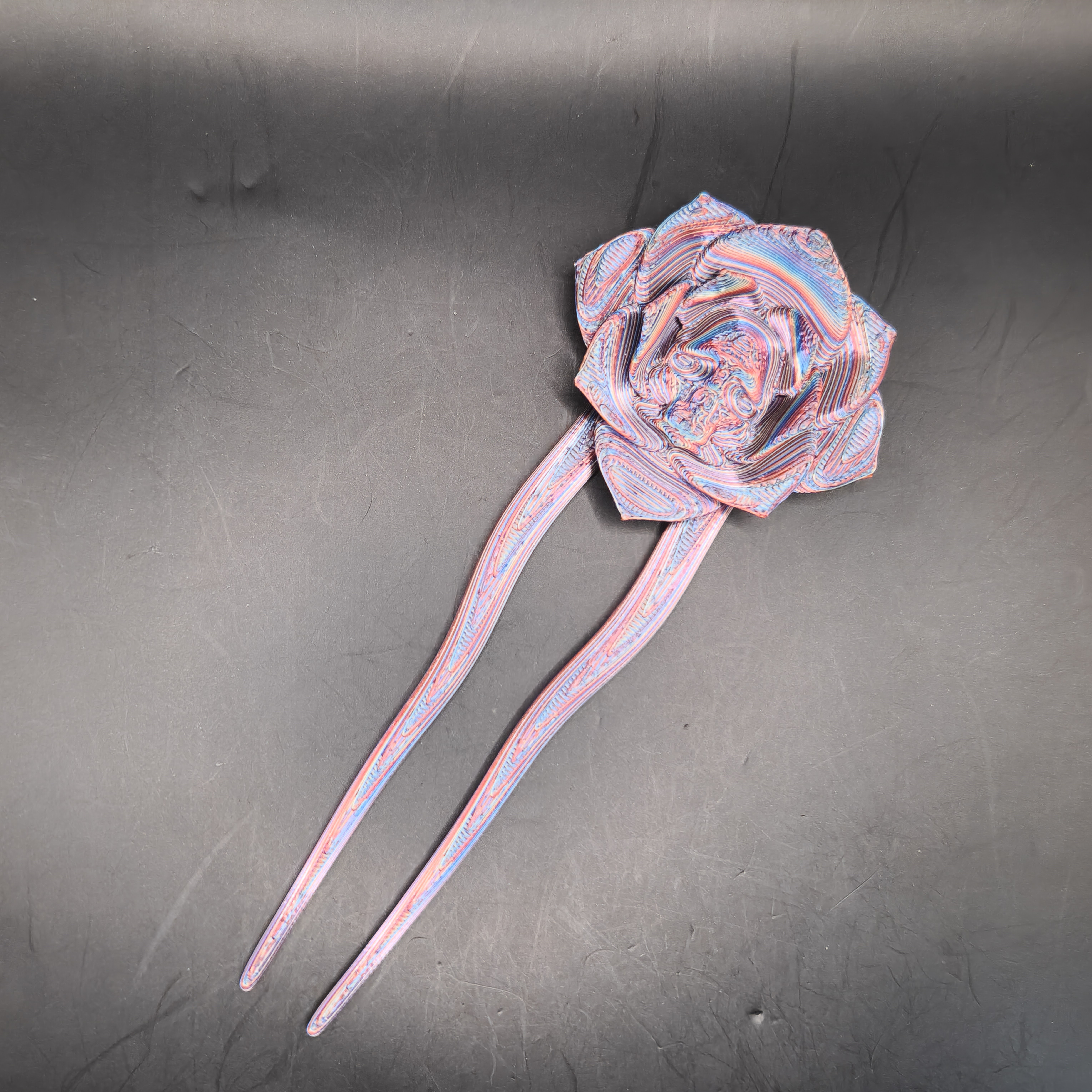 Skull Rose Hair Stick 3D Printed 