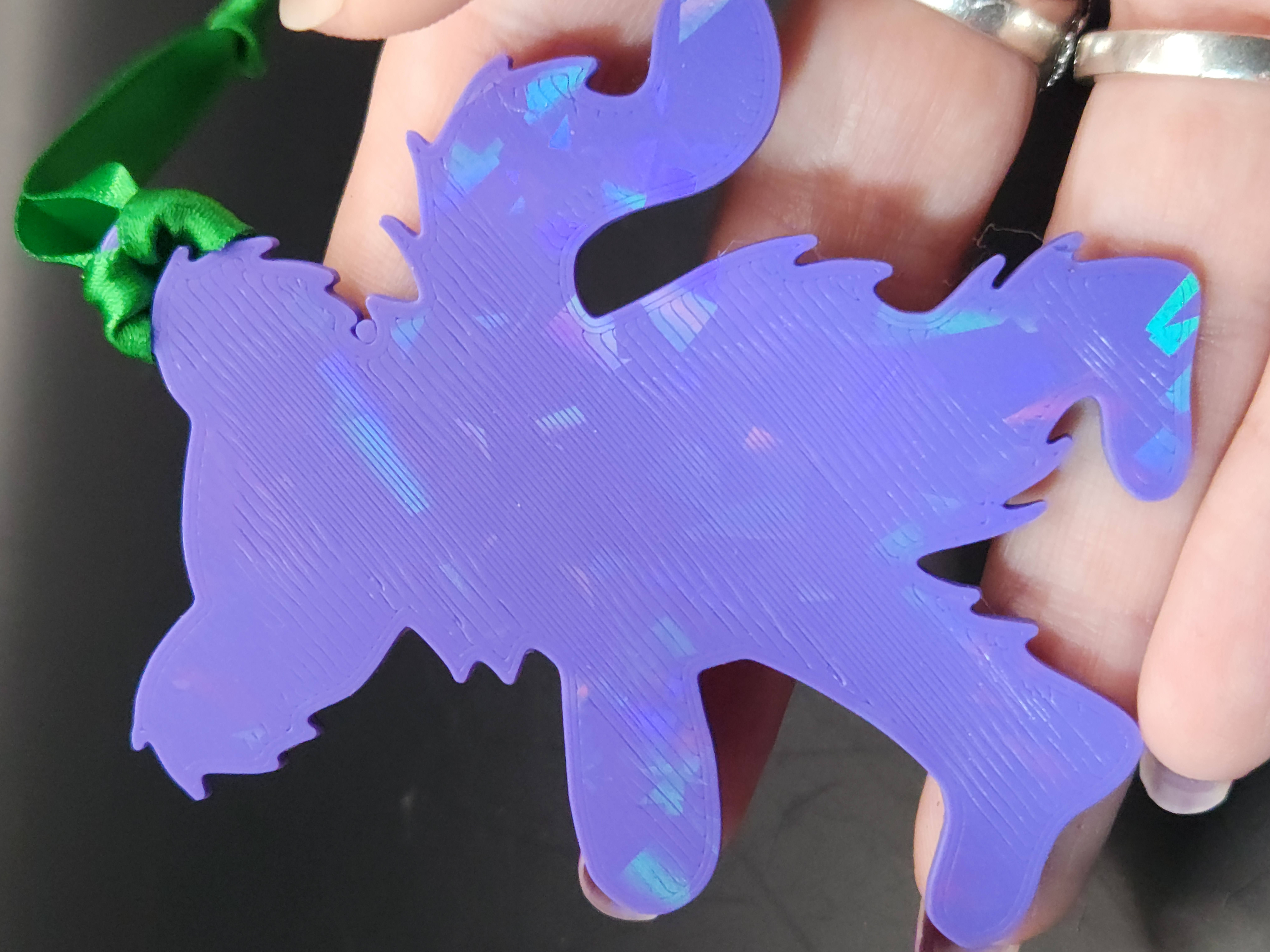 Hologram Purple Grateful Dead Dancing Bear Ornament or Wall Decor