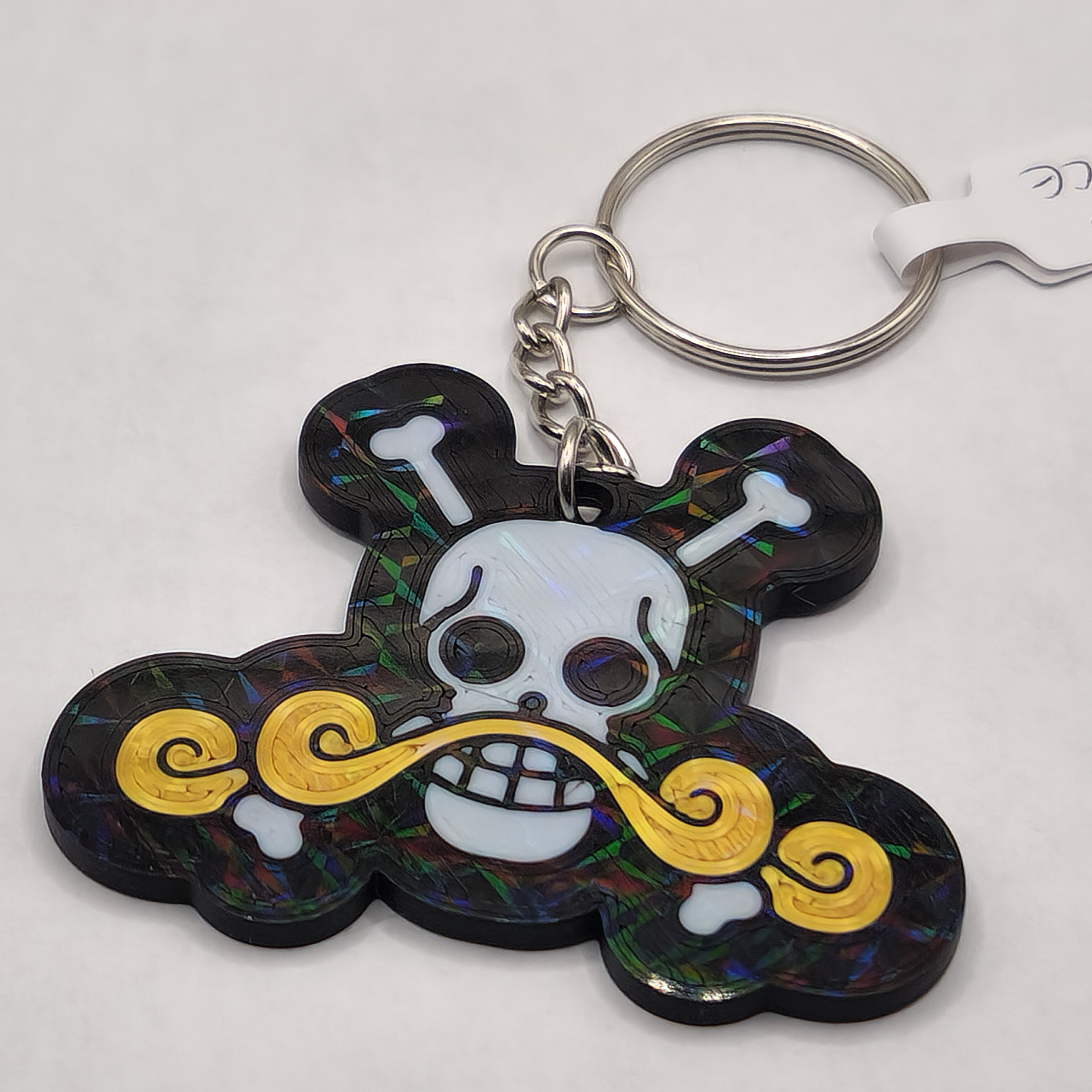 Holographic Skull and Crossbones Keychain