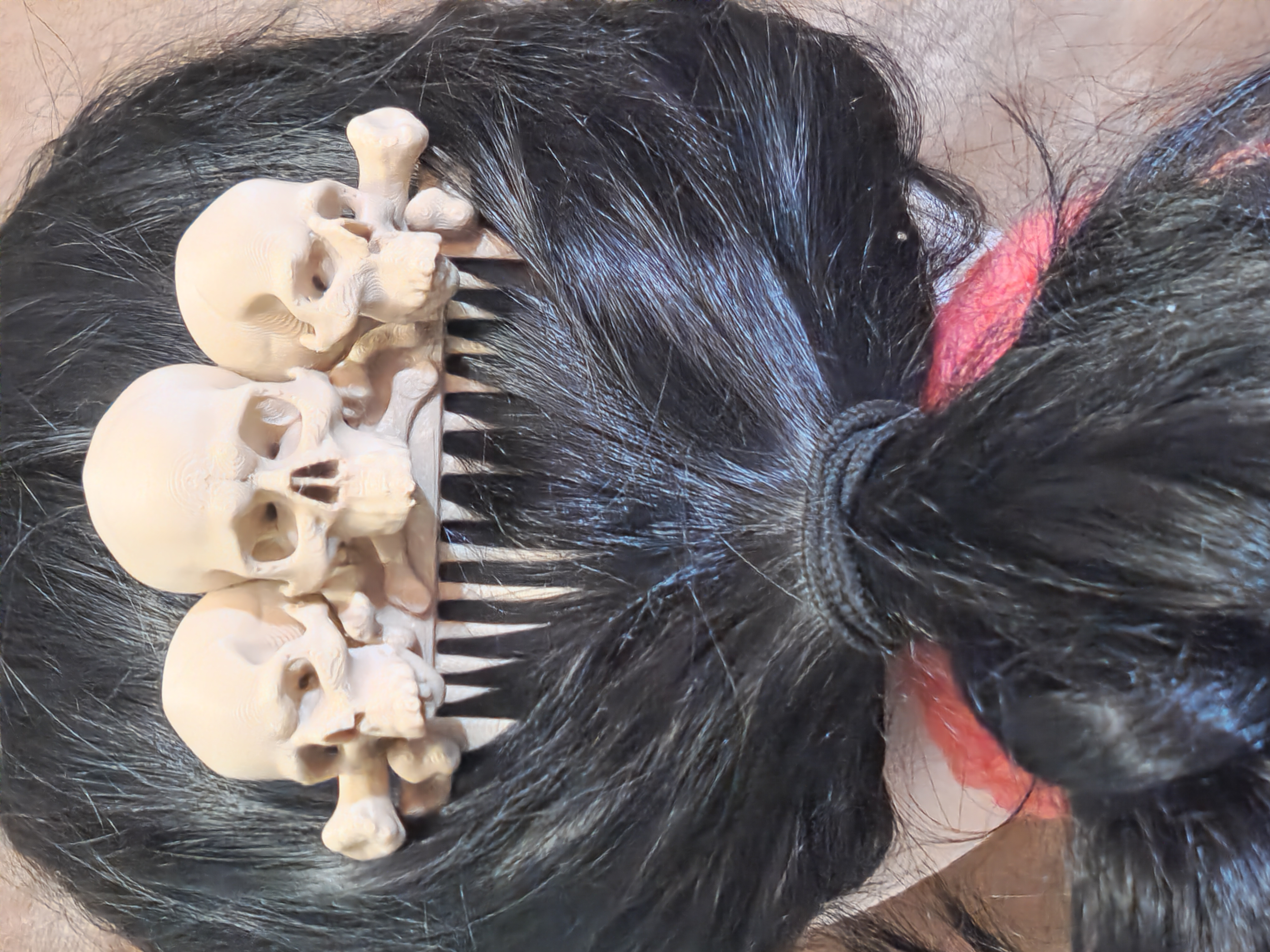 Halloween Goth Skull and Bones Decorative Hair Comb