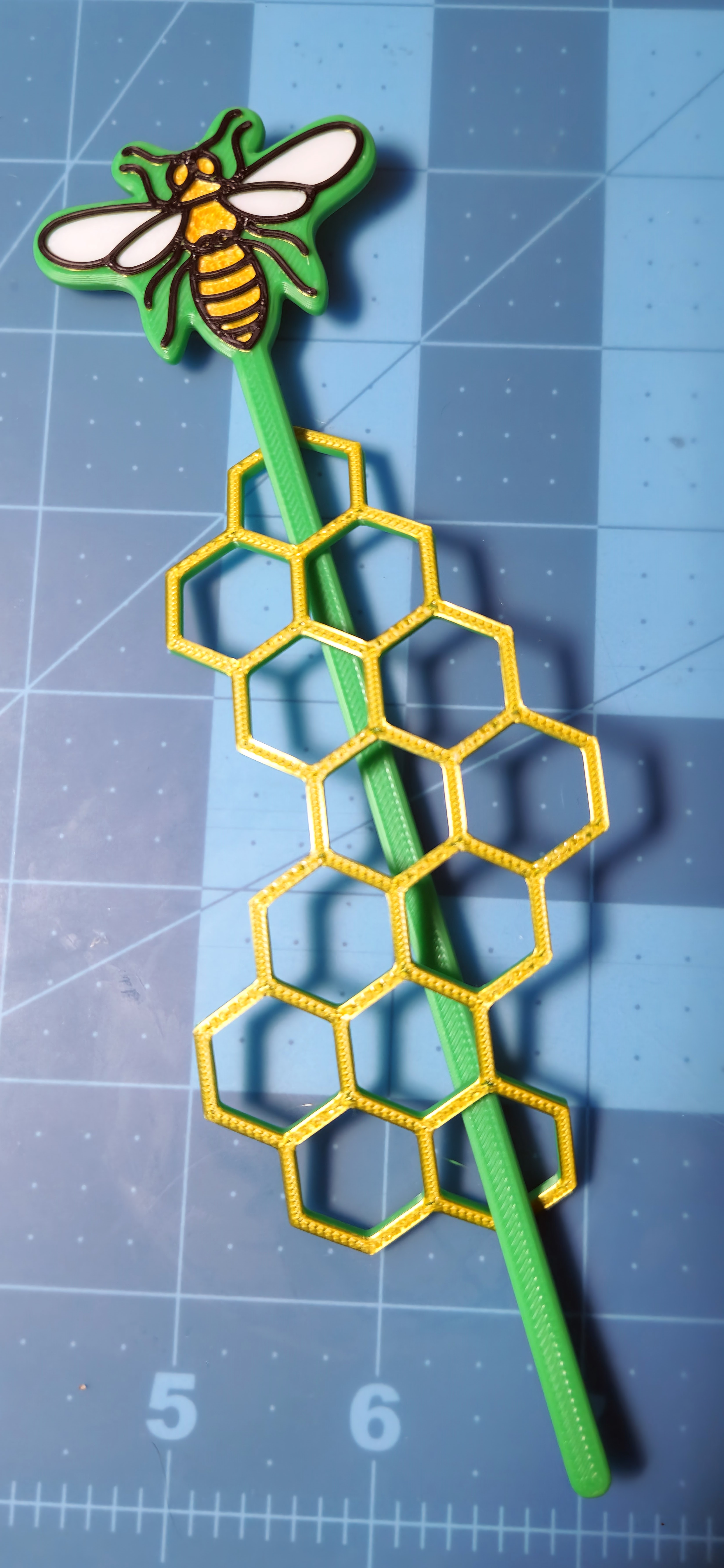 Hologram Bee and Honeycomb Hair Stick 3D Printed Accessories