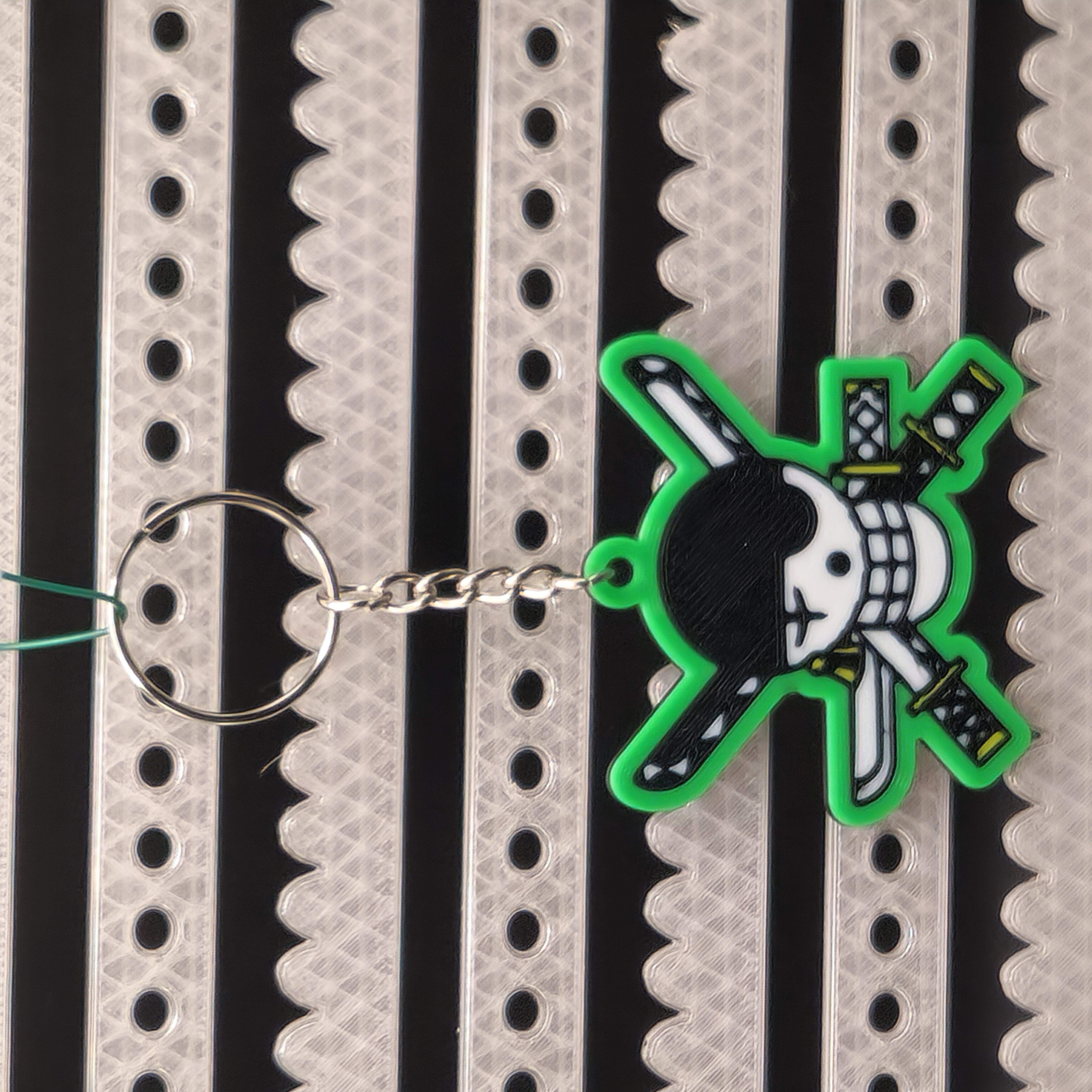 Hologram Zoro Jolly Roger Keychain 3D Printed Accessory