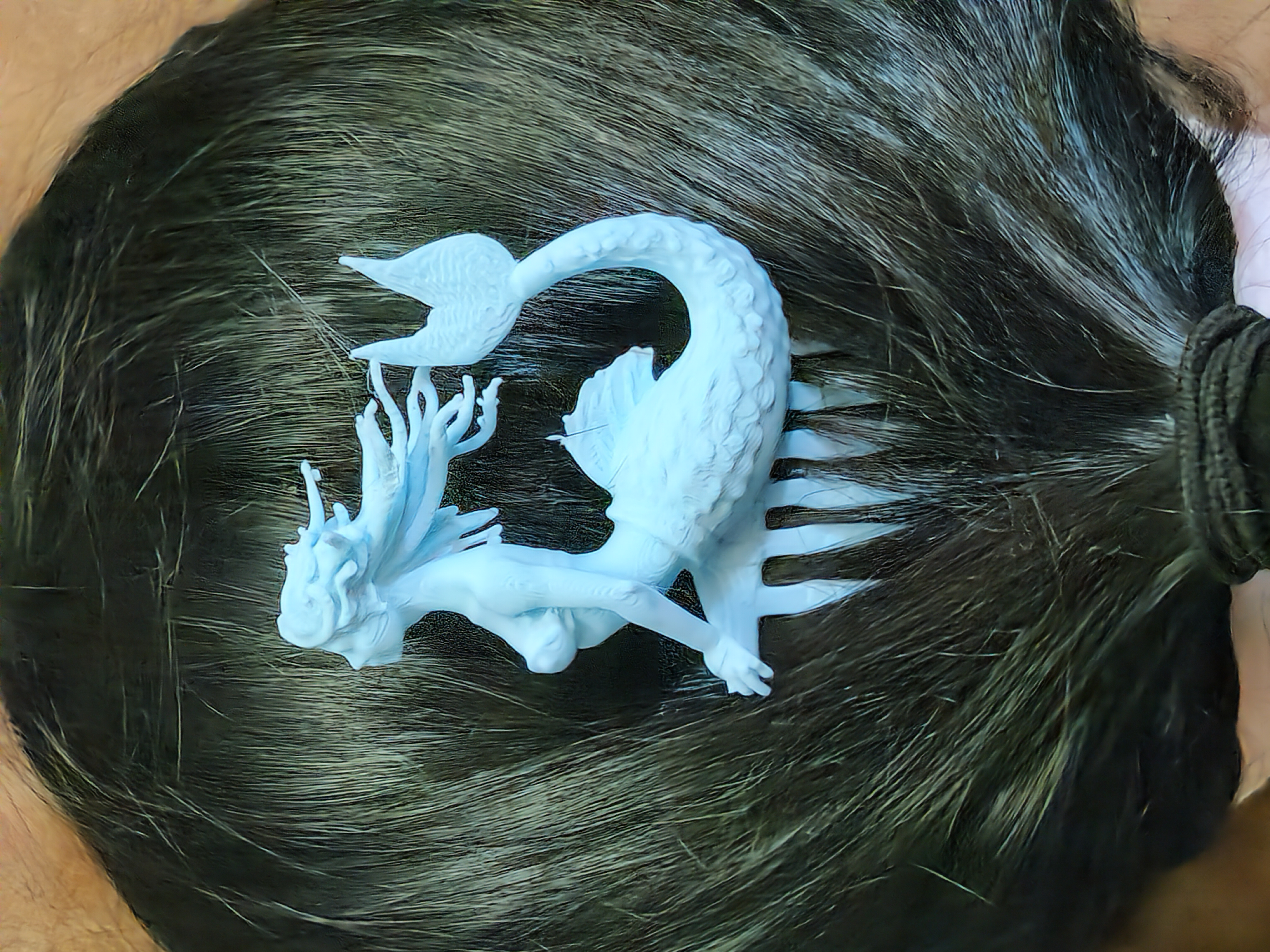 Pastel Blue Mermaid Hair Comb 3D Printed Fantasy Creature Hair Accessory