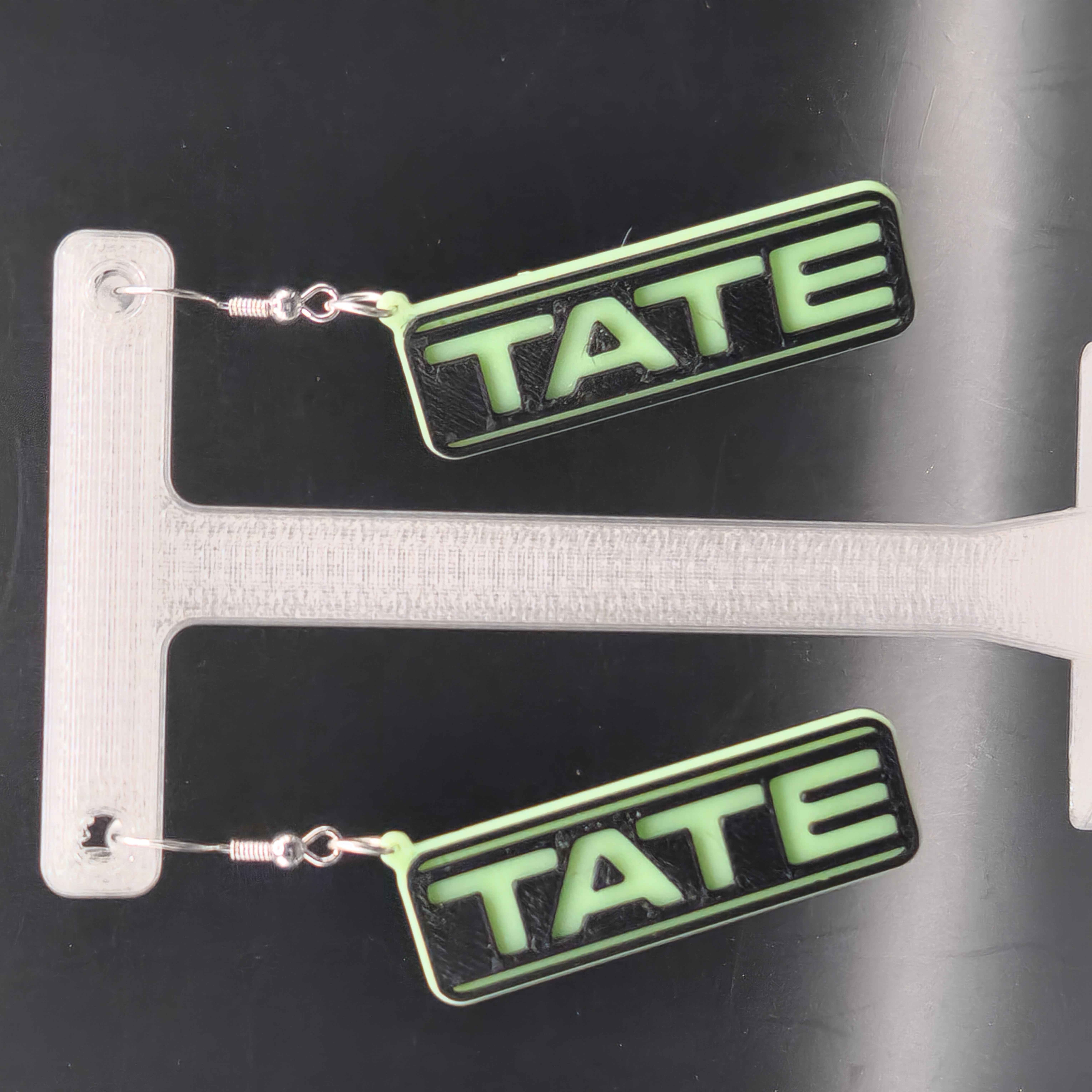 Glow in the Dark Tate McRae Earrings 3D Printed Blacklight Reactive Accessory