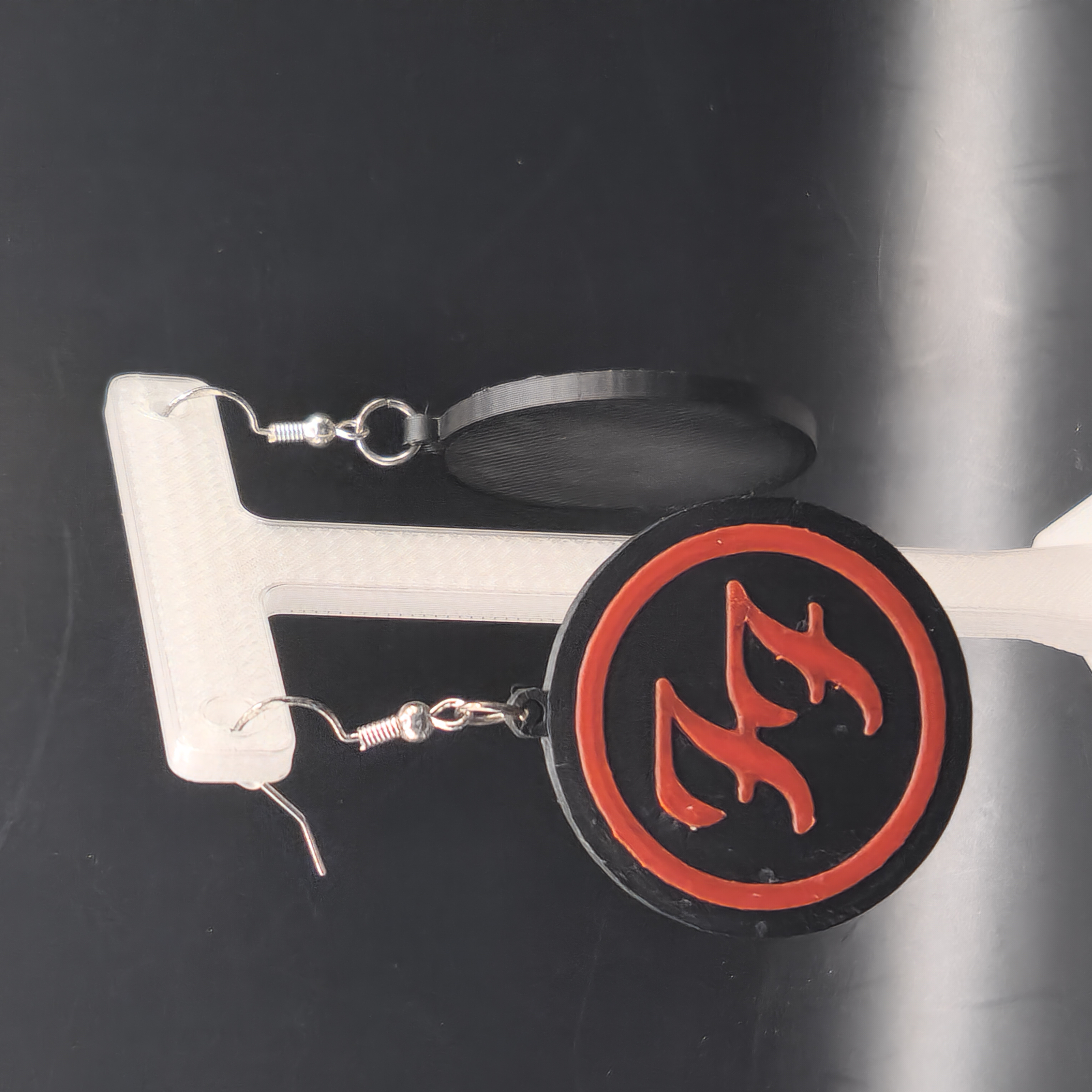 Foo Fighters Logo Earrings 3D Printed with Holograms