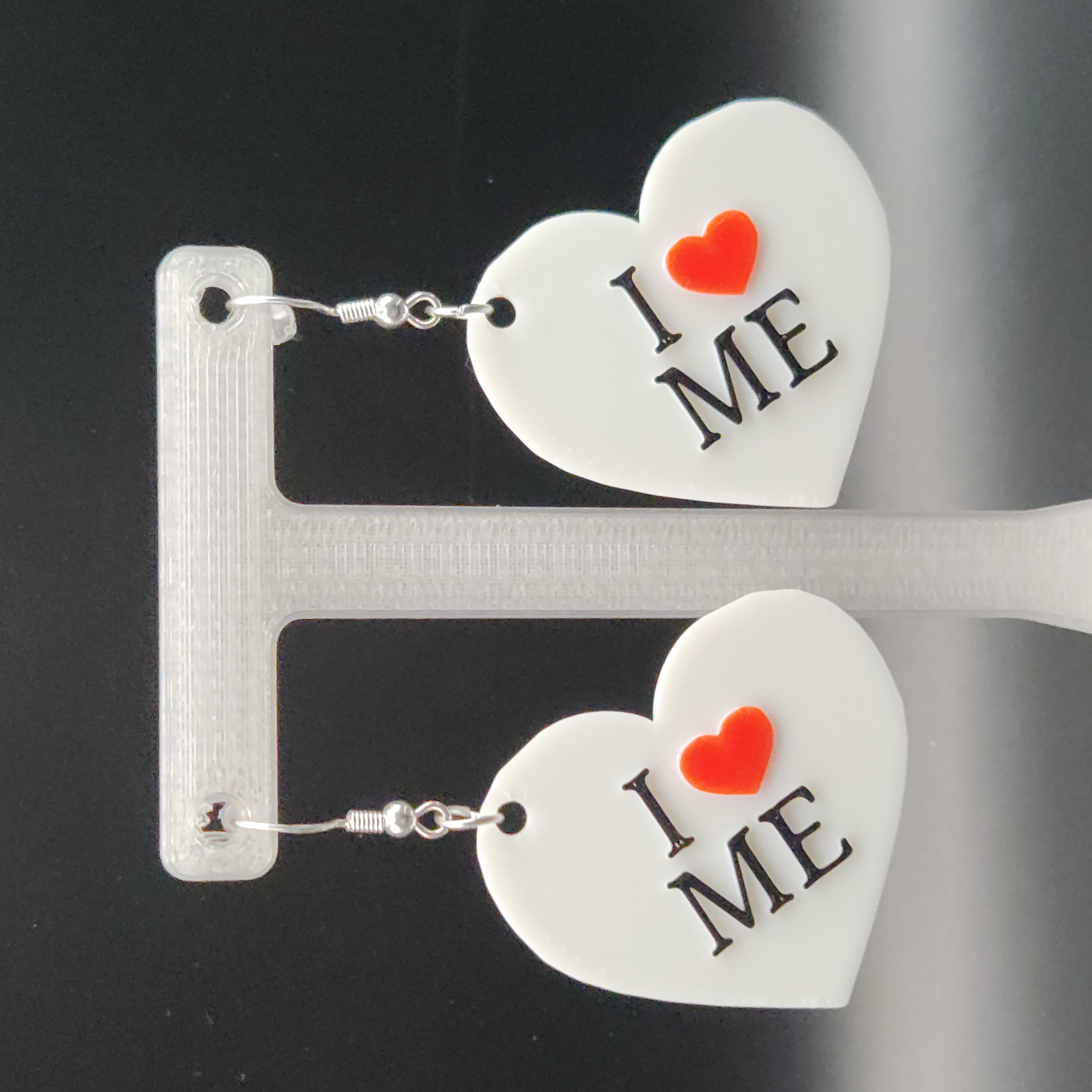 Heart-Shaped 'I Love Me' Earrings