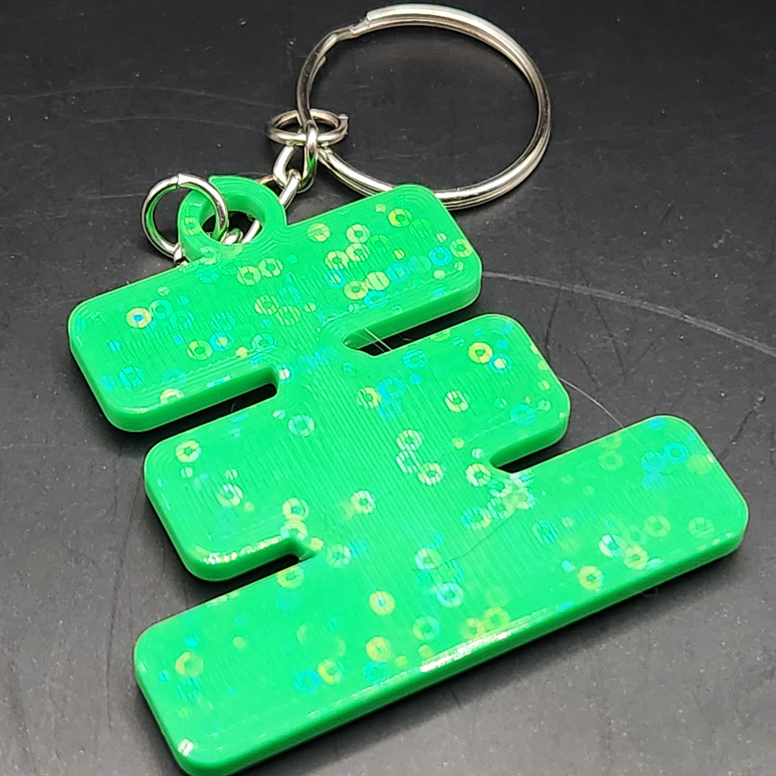 "I Want to Be a Nice Person but People are Stupid" Hologram 3D Printed Green Keychain