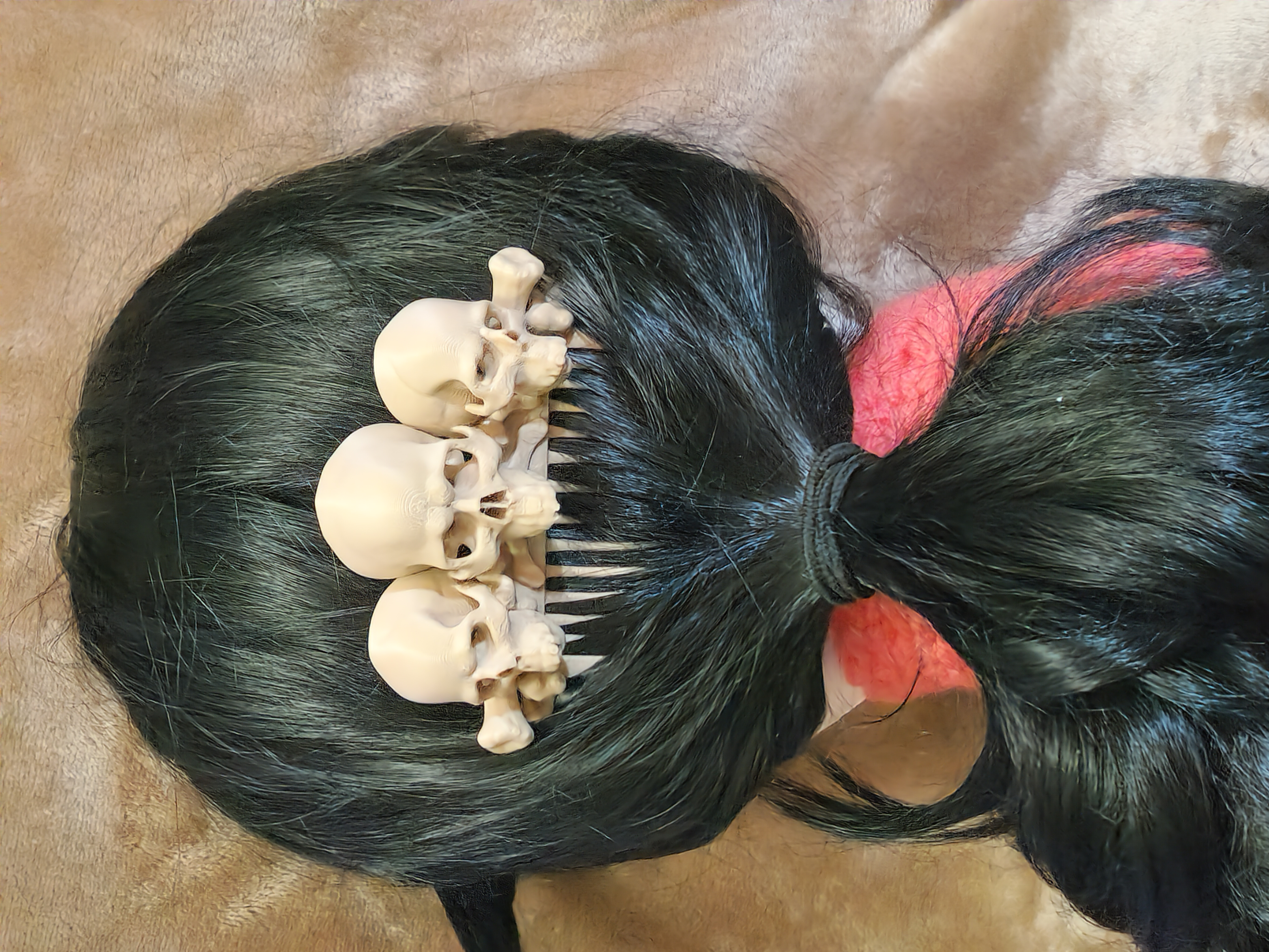 Halloween Goth Skull and Bones Decorative Hair Comb